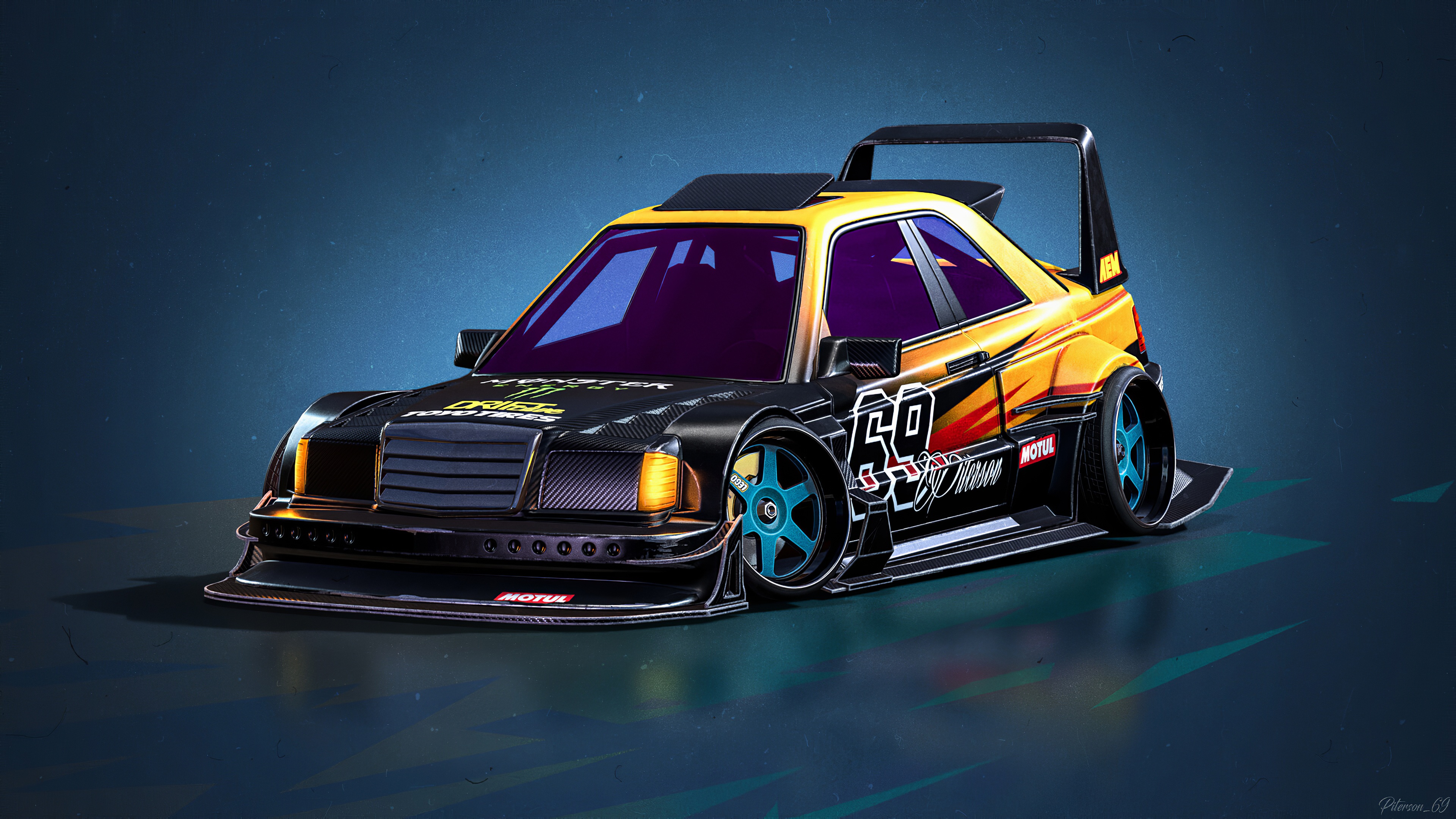 Wallpaper 4k Mercedes Benz E190 Evolution II 1990 Cartoon Cars Wallpaper