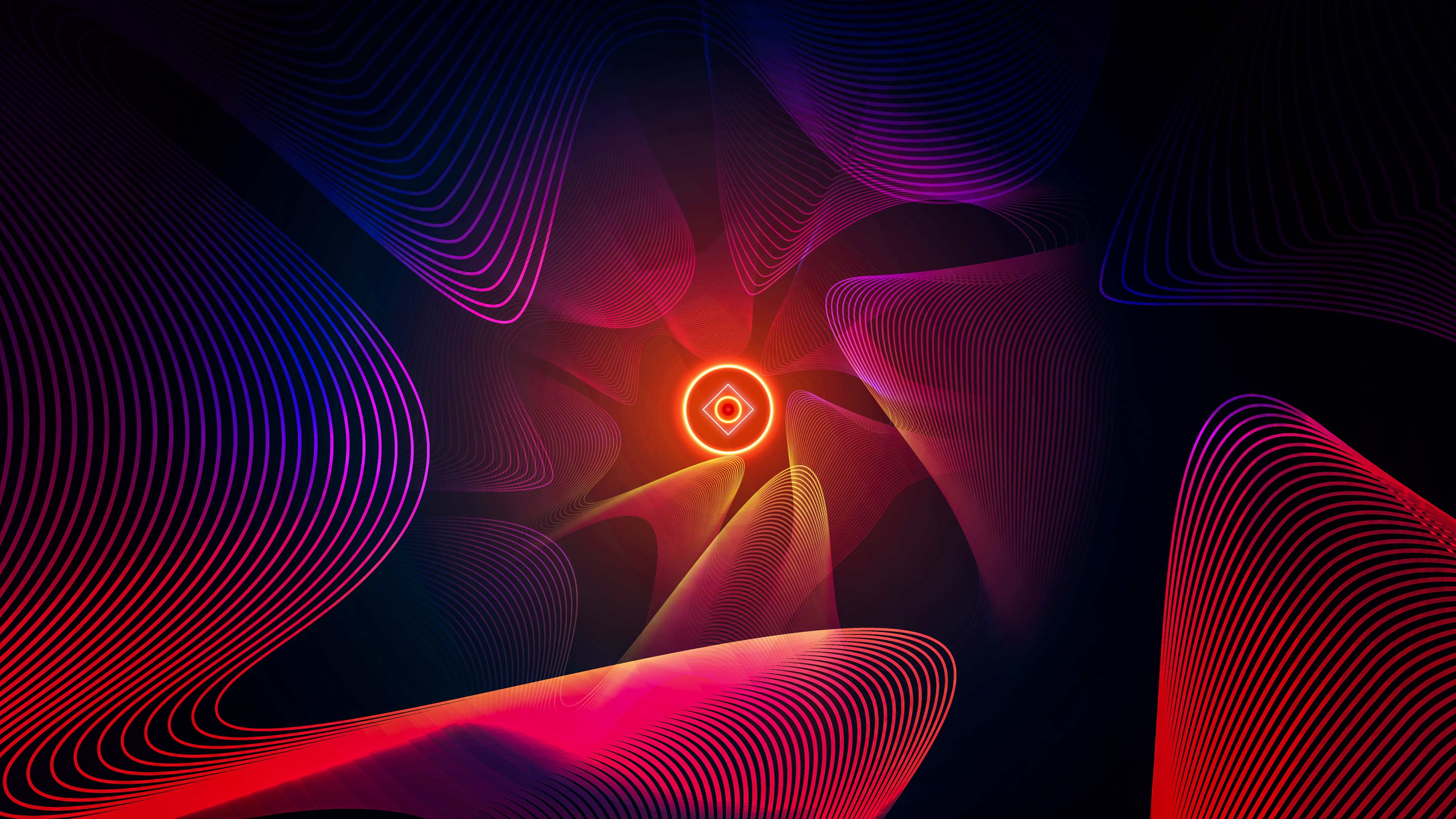 Abstract background Wallpaper 4K, Glowing, Shapes, Waves