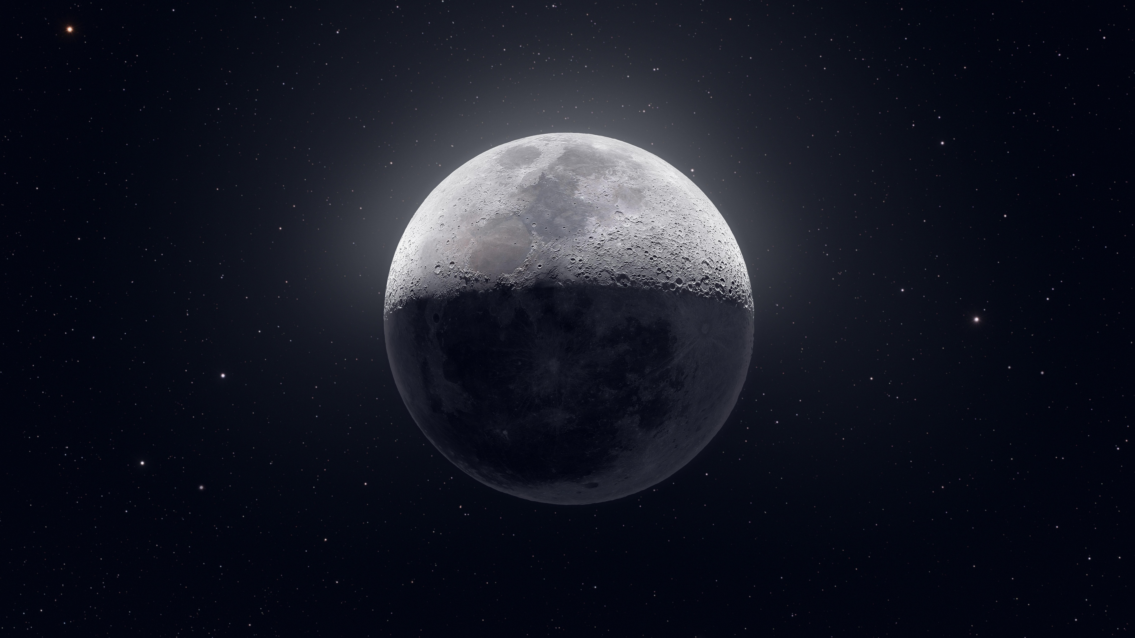 Moon Wallpaper 4K, Stars, Astrophotography
