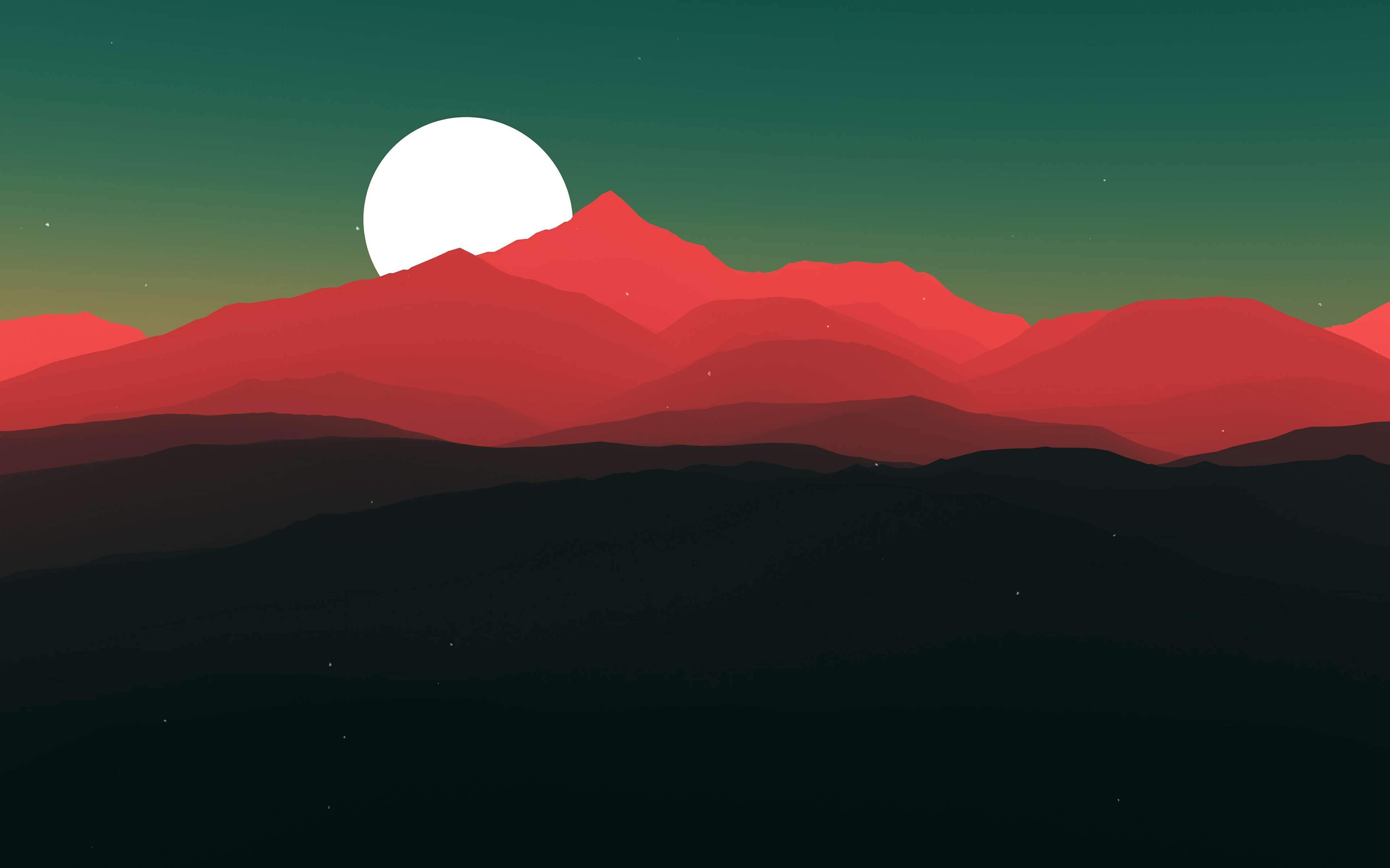 Download wallpaper 4k, abstract mountains landscape, moon, minimal, abstract nature background, abstract landscapes, mountains minimalism for desktop with resolution 3840x2400. High Quality HD picture wallpaper