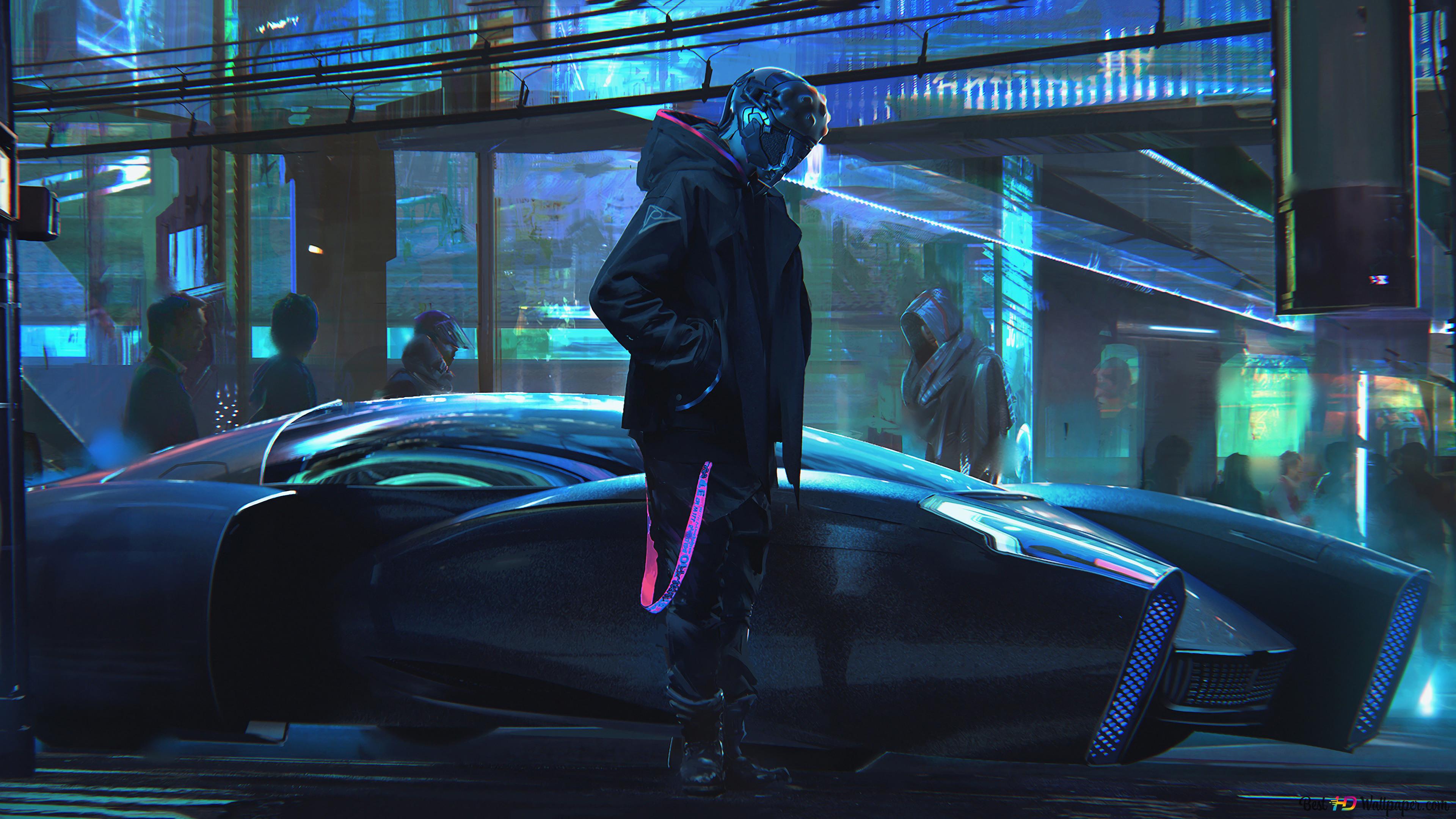 Cyberpunk Car Sci Fi 4K Wallpaper Download