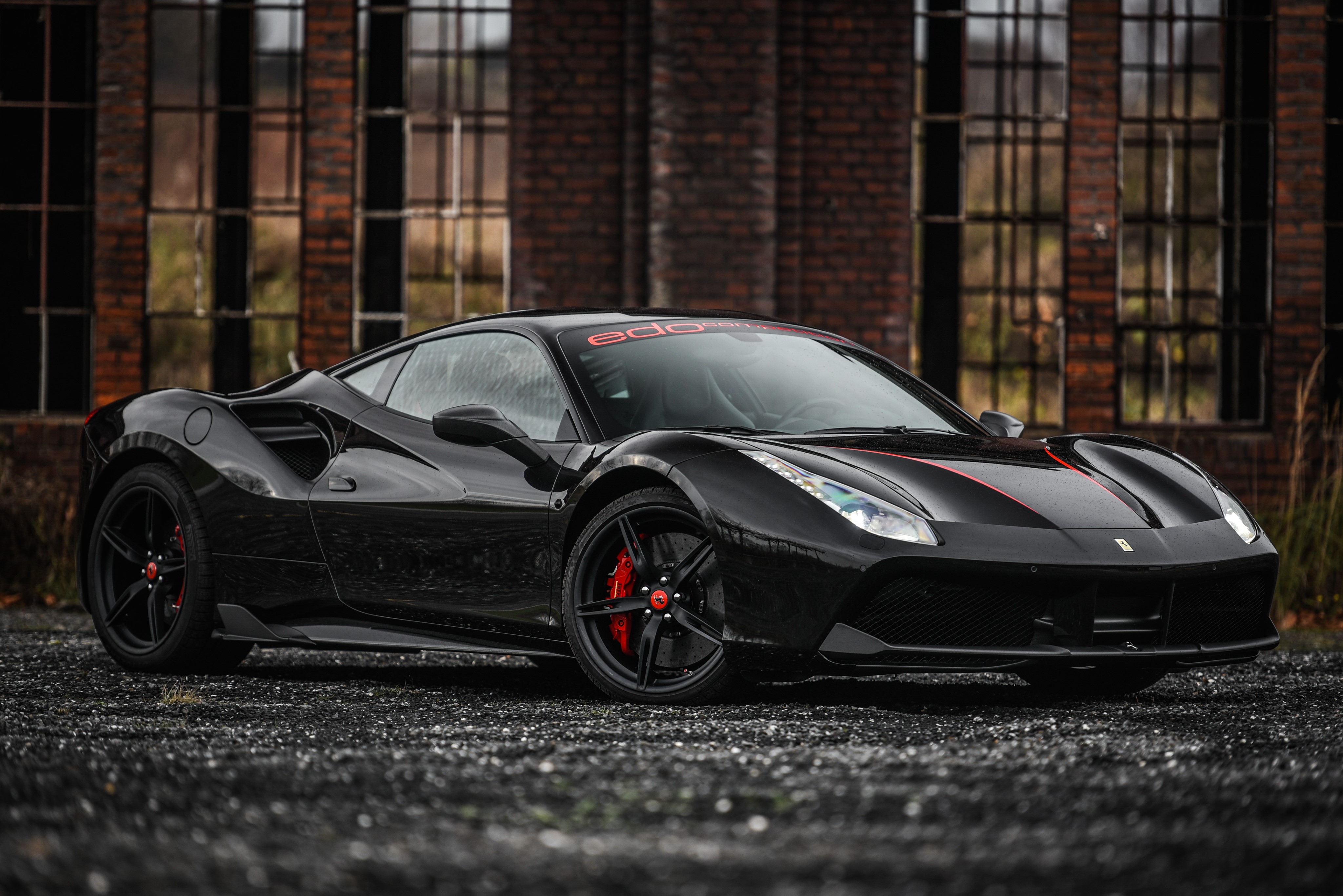 4K, 488 GTB, Ferrari, Black Gallery HD Wallpaper