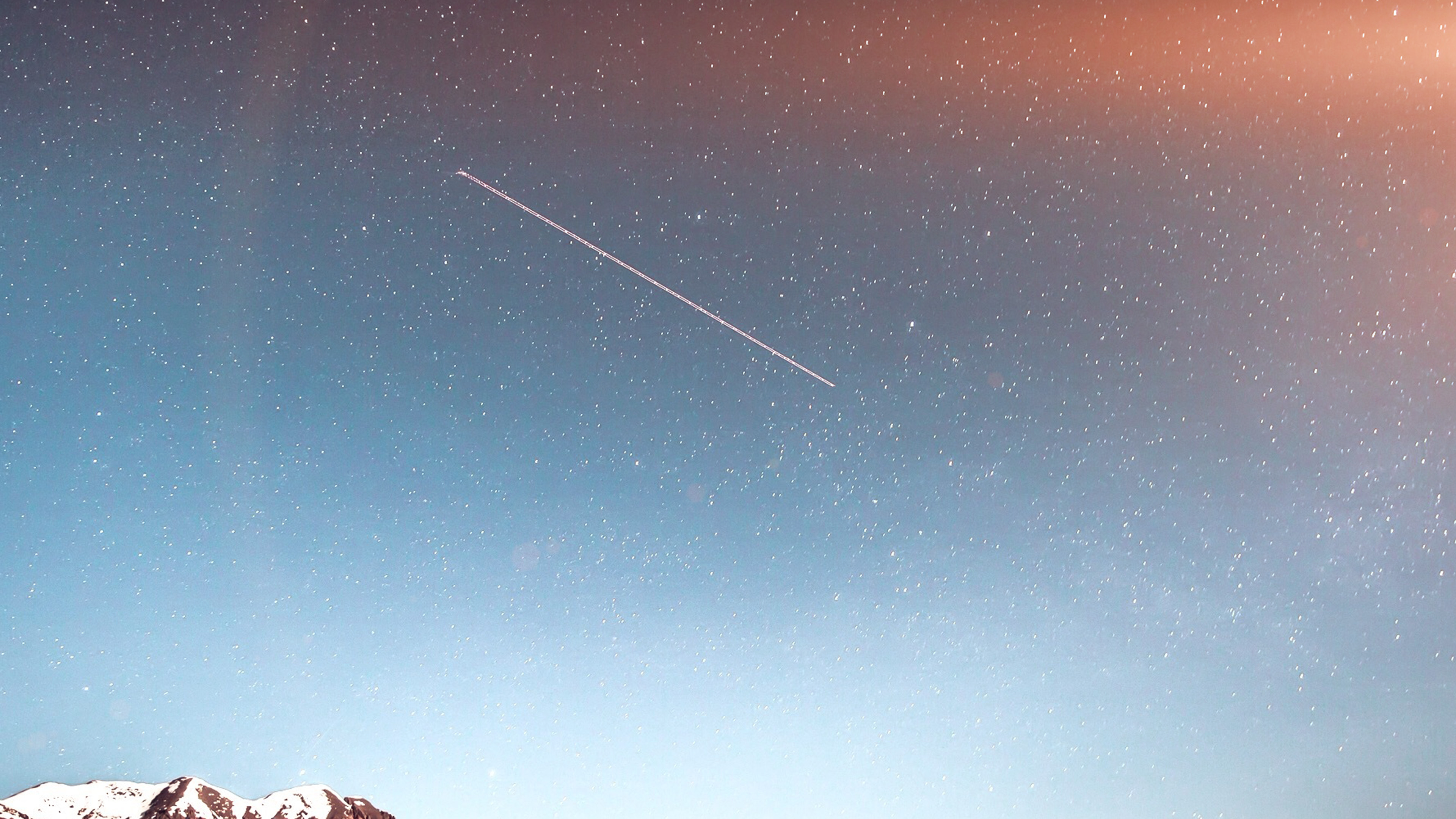 wallpaper for desktop, laptop. shooting star night sky starry mountain flare