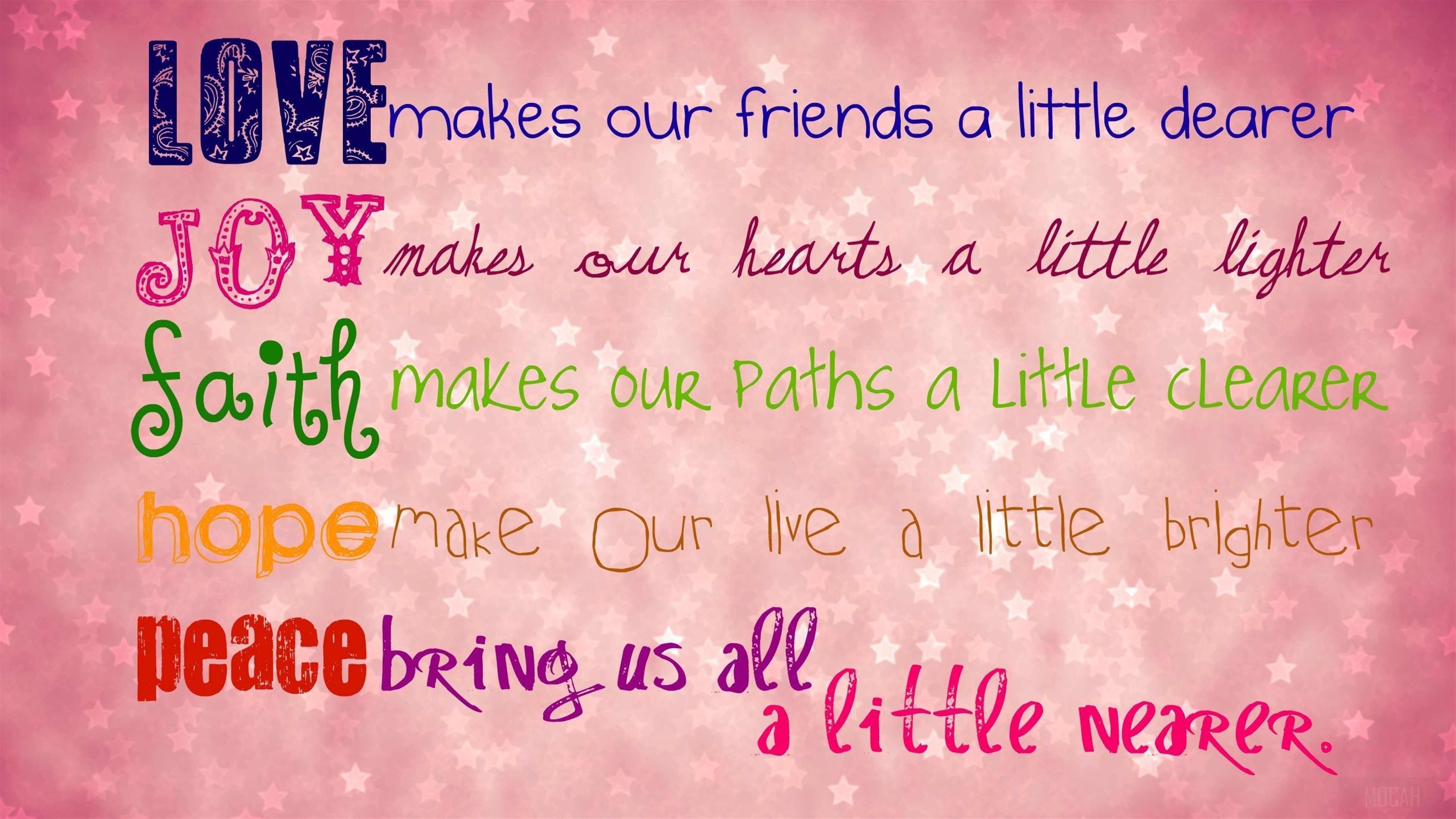 Love Joy Faith Hope Peace 4k Gallery HD Wallpaper