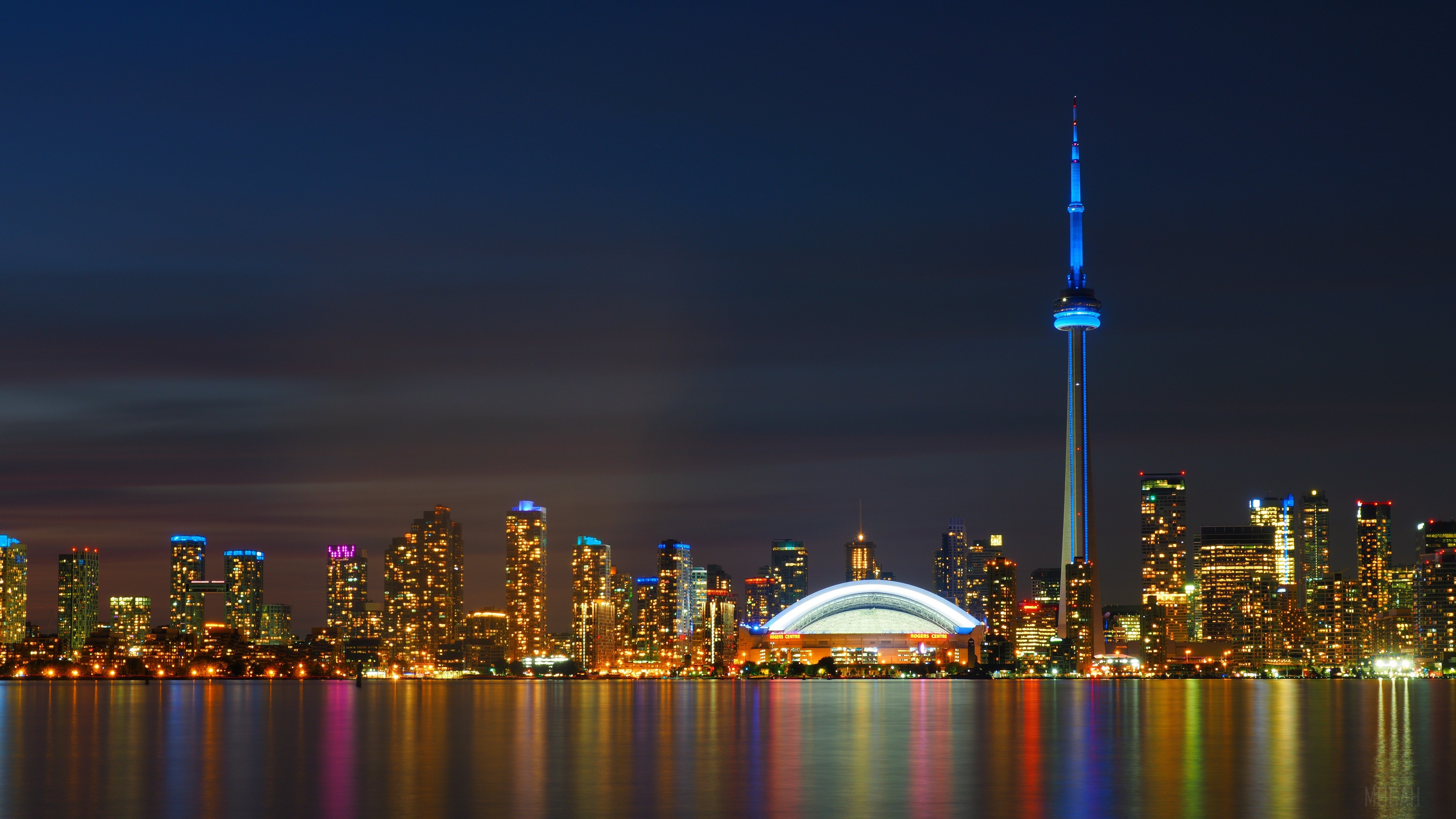 toronto, skyscrapers, night, panorama 4k Gallery HD Wallpaper