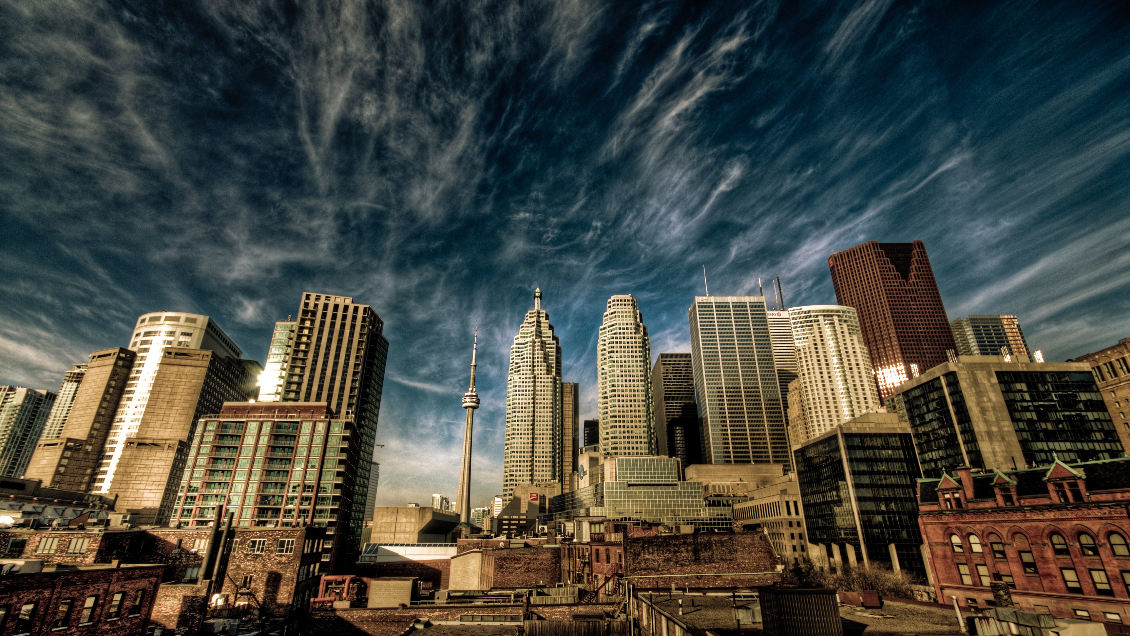 Wallpaper Toronto, Canada, downtown, sky, clouds, travel, vacation, booking, Architecture