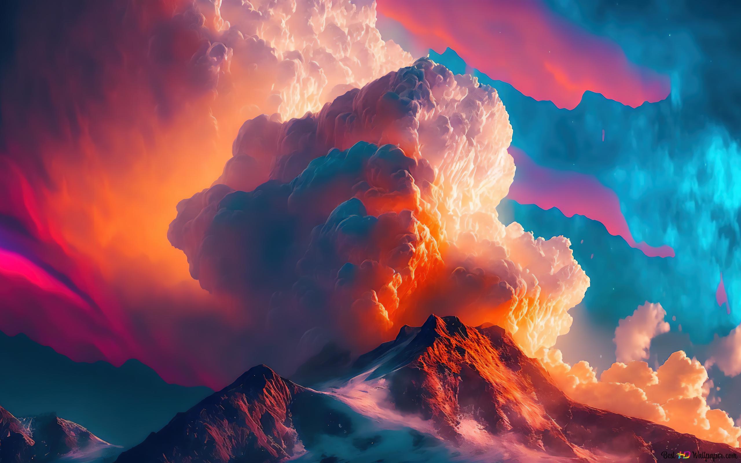 Colorful clouds AI art 4K wallpaper download