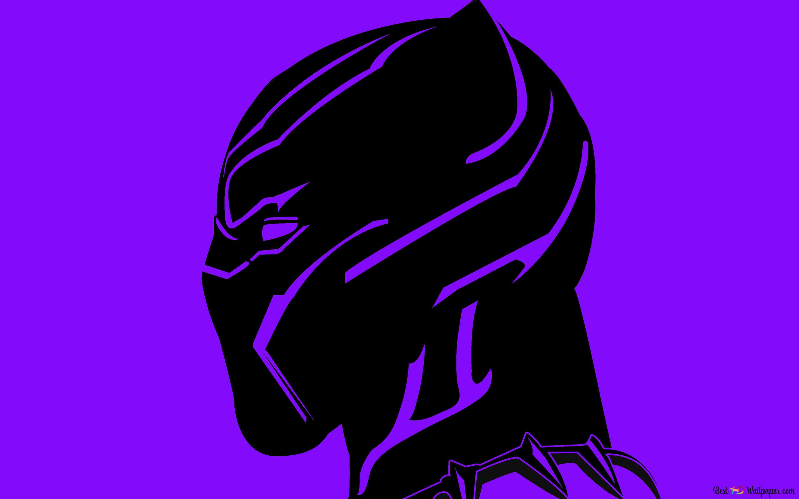Black Panther This Time Black On Purple Look 4K wallpaper download