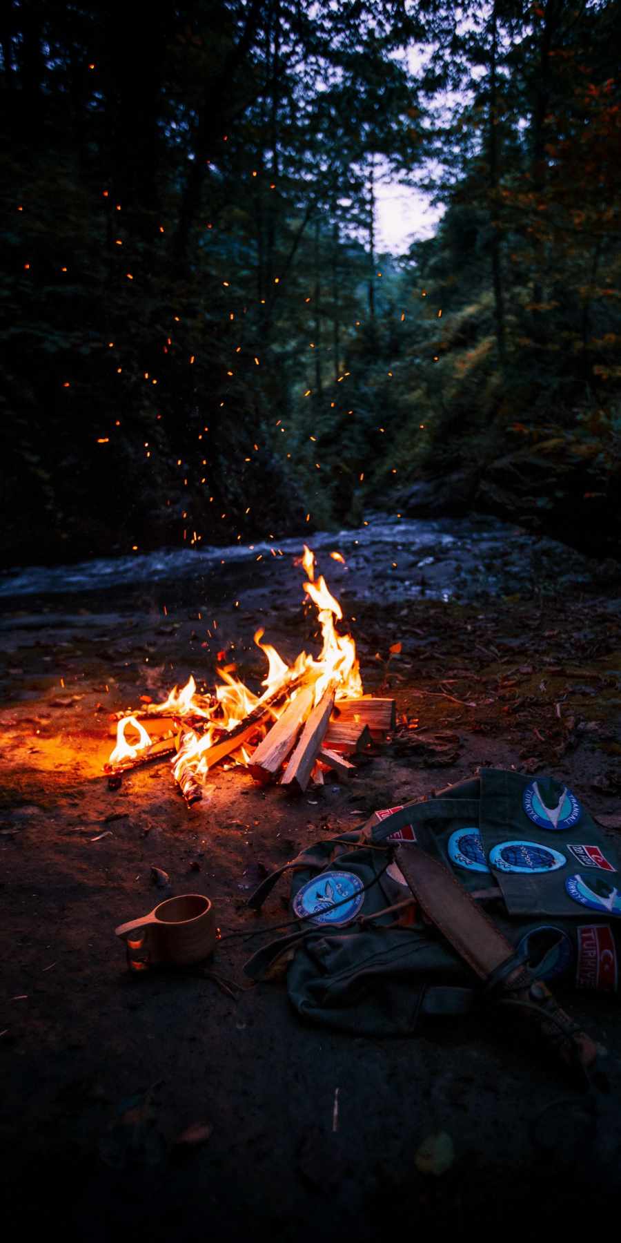 Camp Fire iPhone Wallpaper
