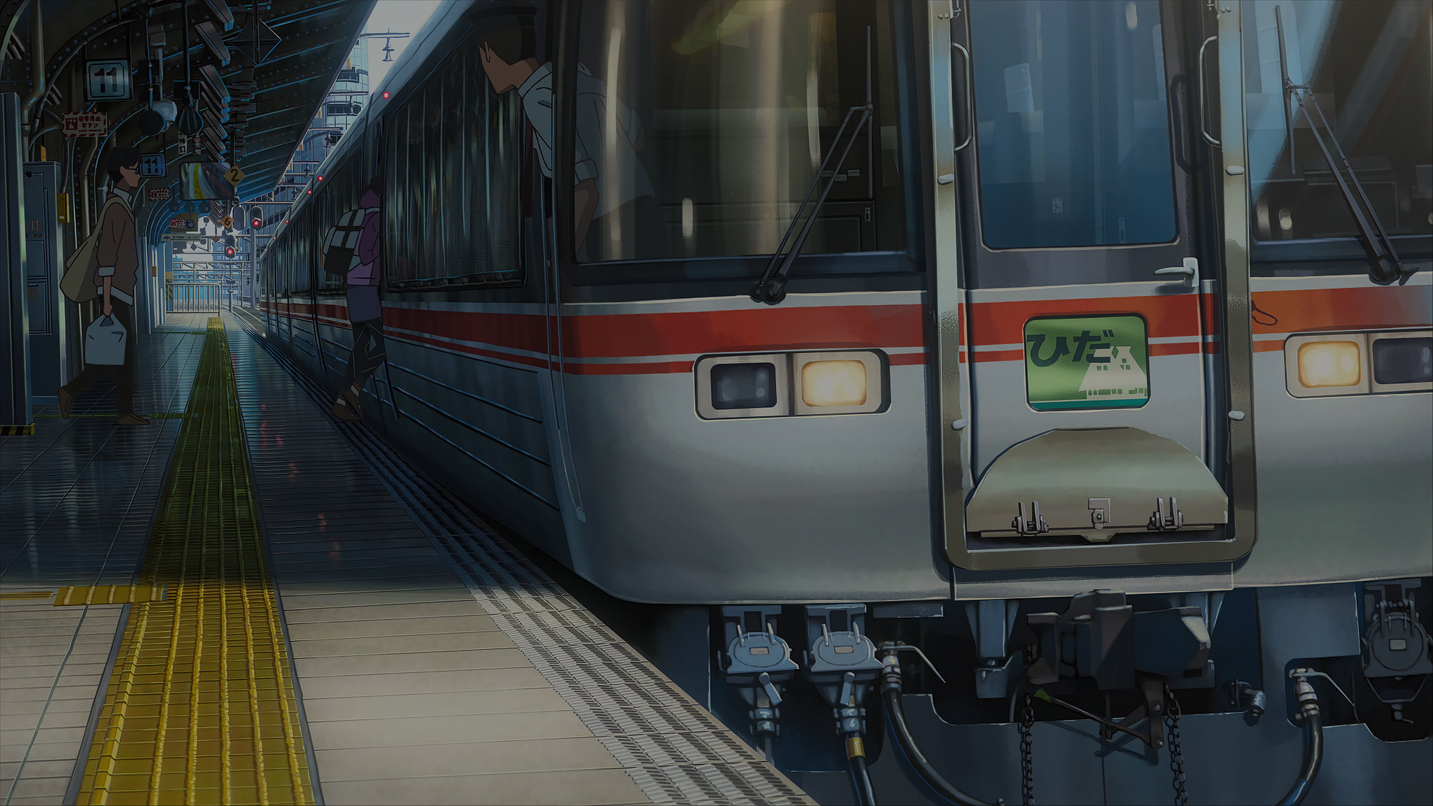 Wallpaper, anime, landscape, train station 2048x1152