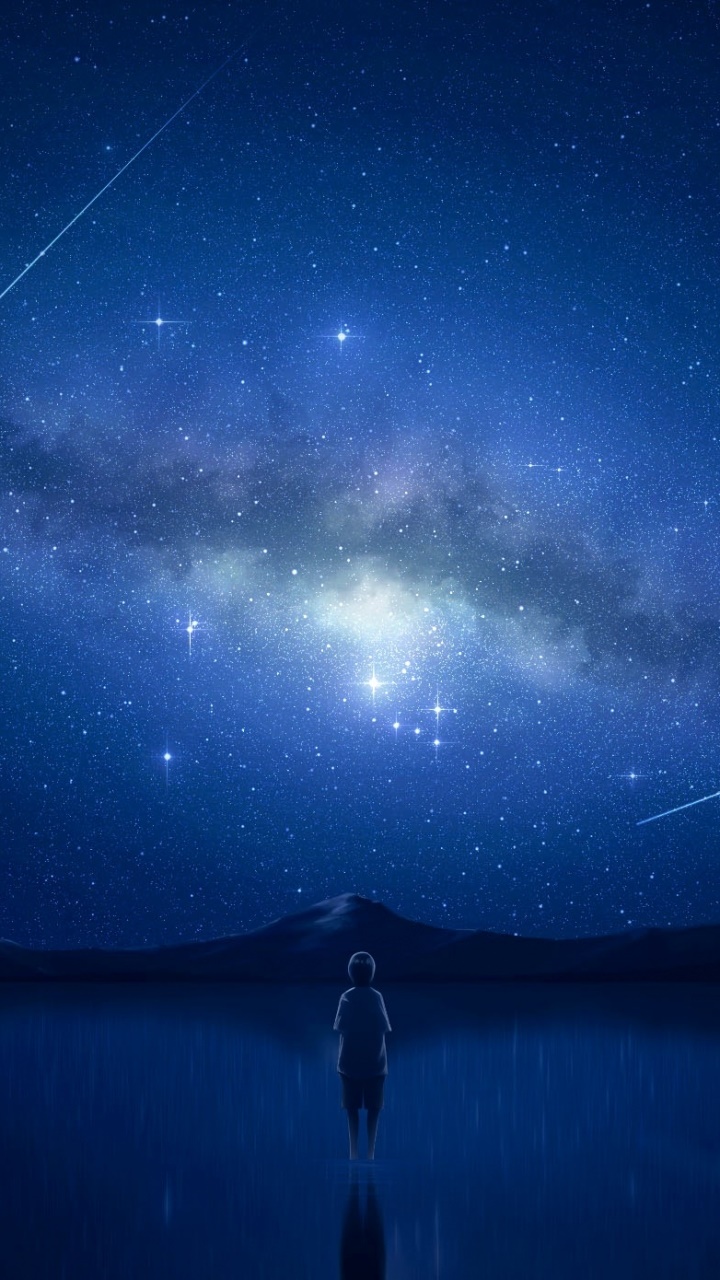 Wallpaper / Anime Night Phone Wallpaper, Starry Sky, 720x1280 free download