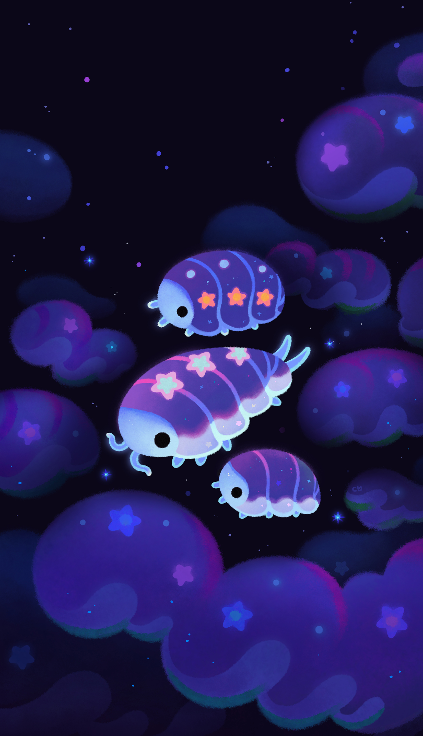 wallpaper Cloud isopod night by pikaole from Patreon