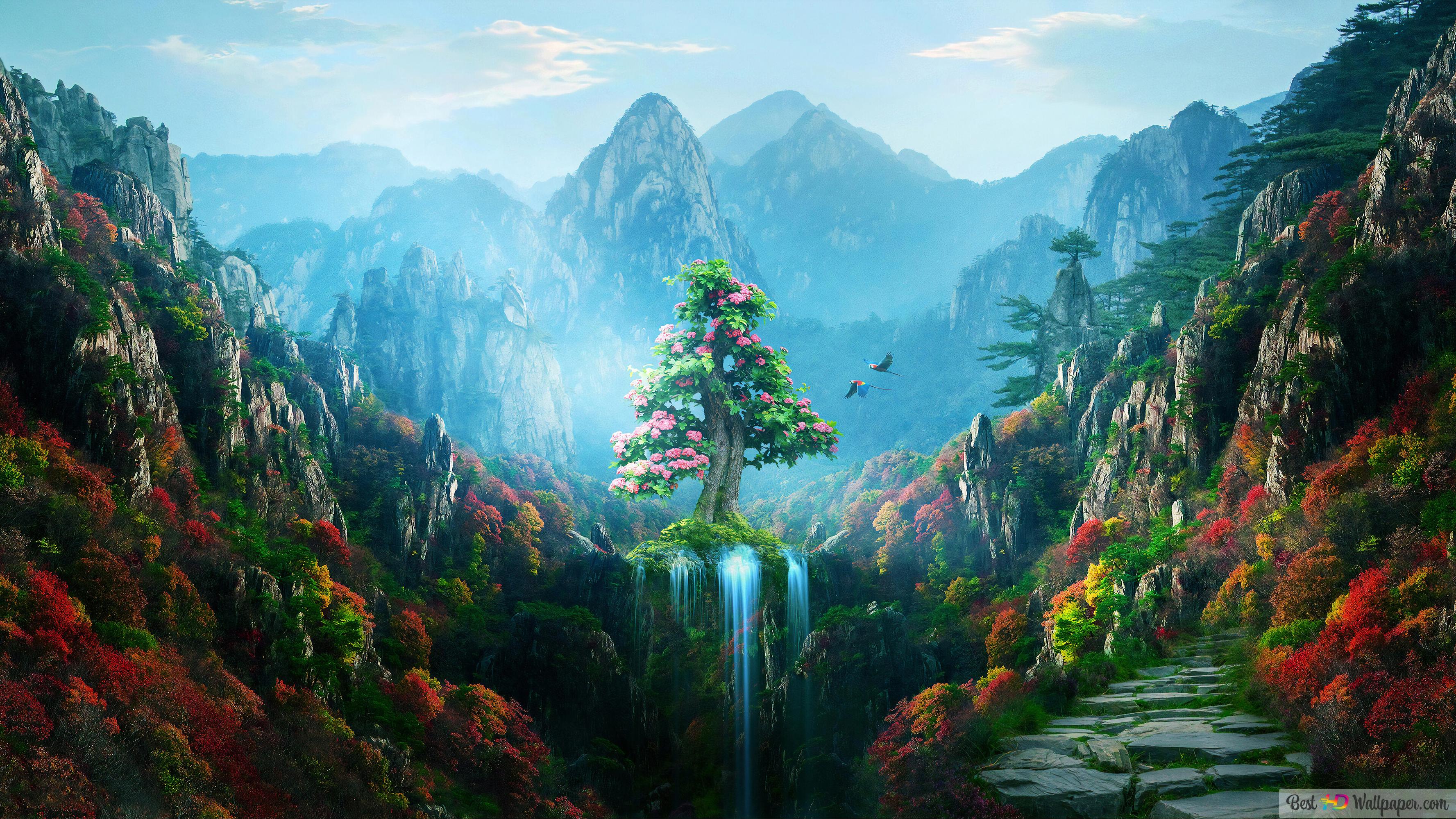 Autumn Fantasy Forest 4K wallpaper download