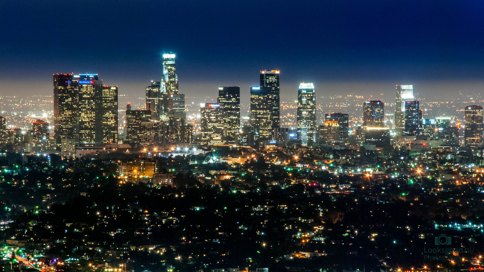 Los Angeles Skyline at night 4K