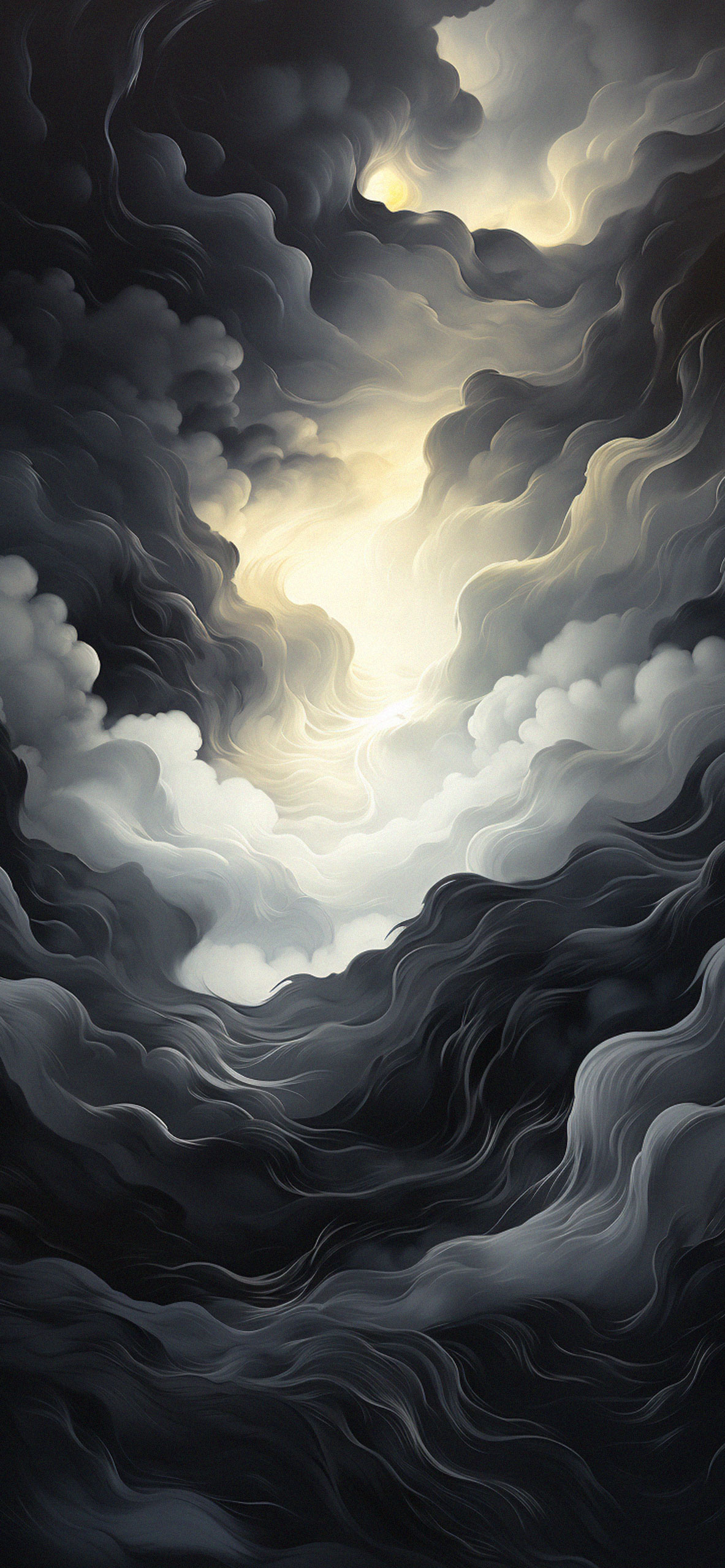 Dark Grey Clouds Pattern Wallpaper