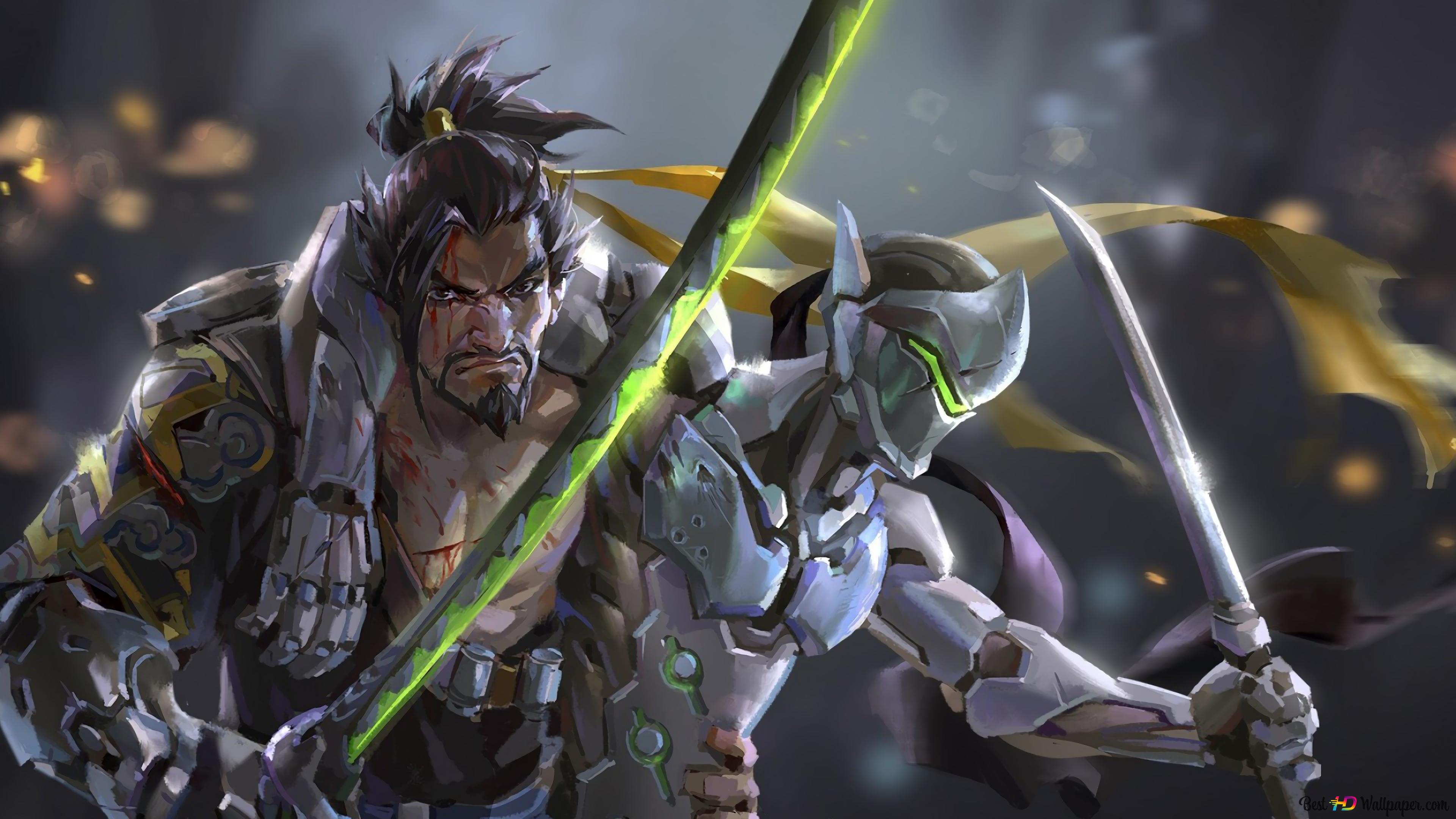 Hanzo with Genji (Video Game) 4K wallpaper download