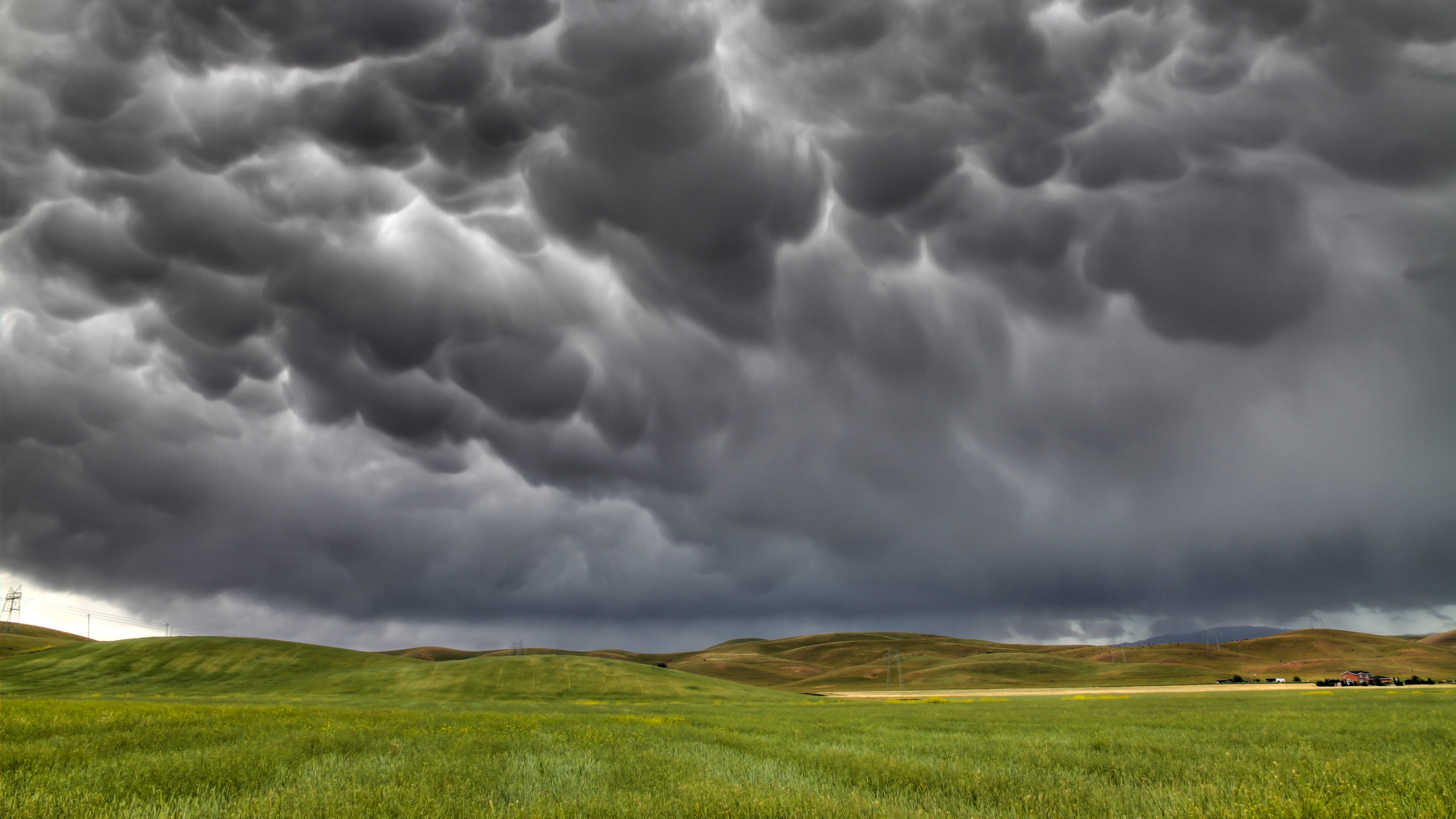 Wallpaper Storm, black clouds, fields, countryside 5120x2880 UHD 5K Picture, Image