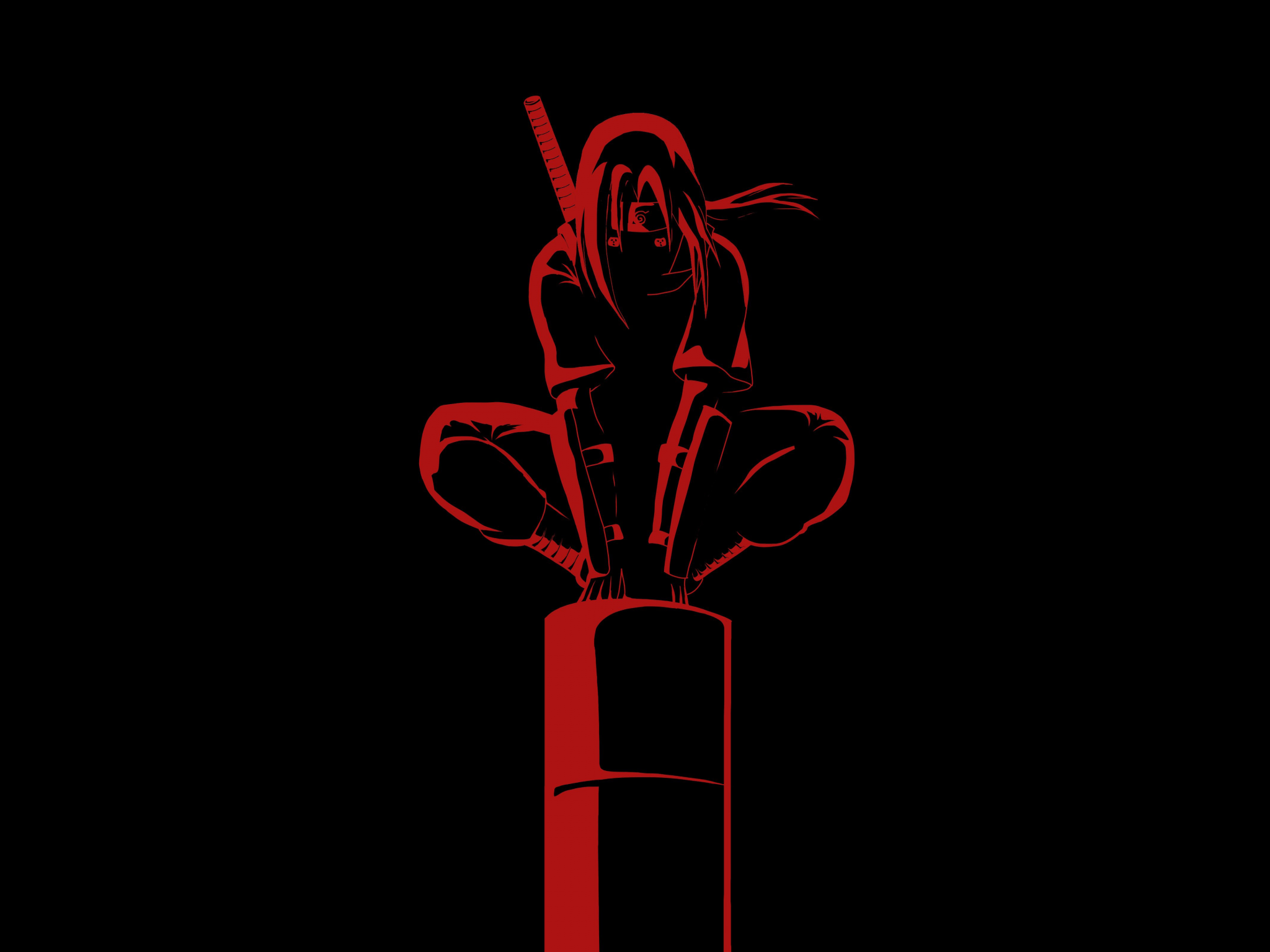 Itachi Uchiha Wallpaper 4K, Black background, Samurai, Ninja