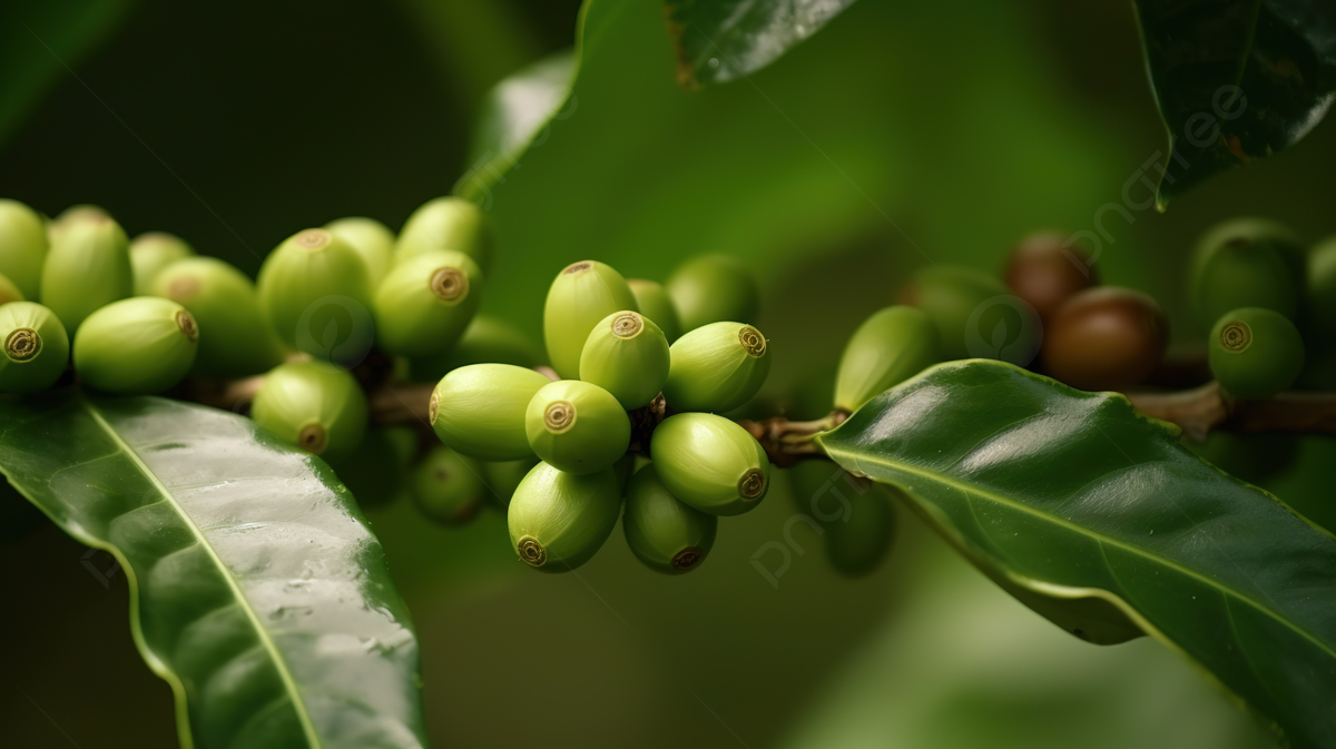Coffee Beans On A Branch With Green Leaves Background, Picture Of Coffee Plant Background Image And Wallpaper for Free Download