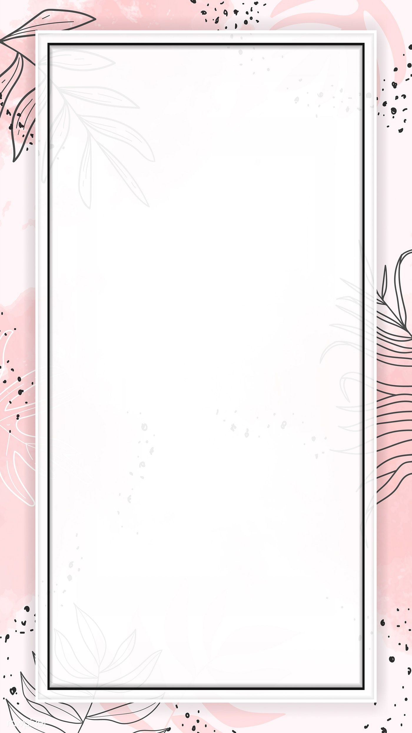 Pink rectangle watercolor frame mobile phone wallpaper vector. premium image by rawpixel.c. Phone wallpaper, Powerpoint background design, Phone screen wallpaper