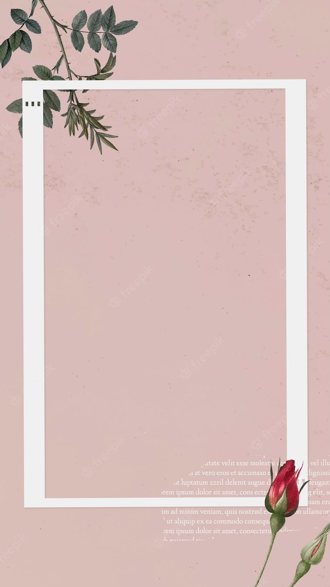 Premium Vector. Blank collage photo frame on pink background vector mobile phone wallpaper
