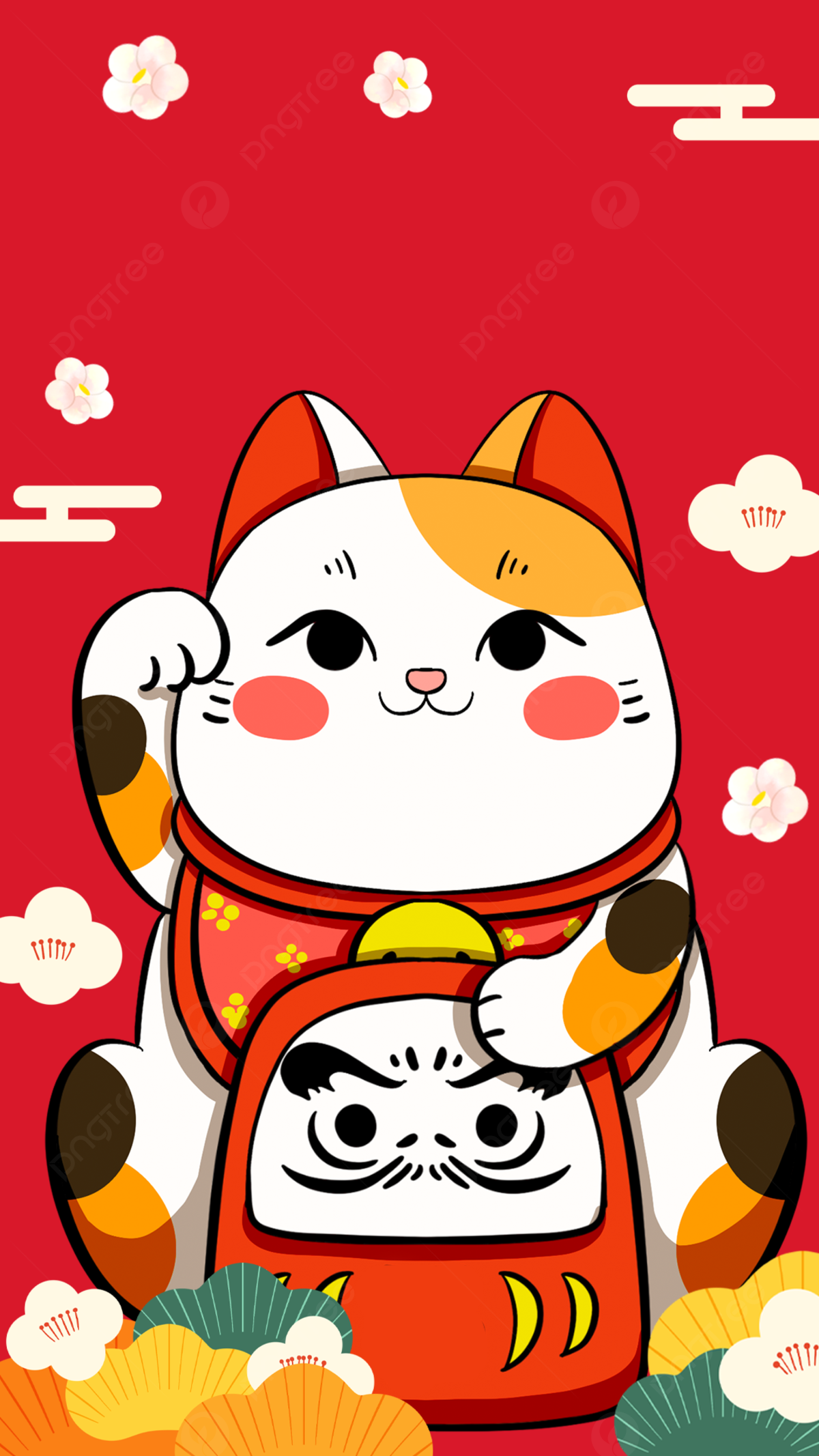 Vietnamese Year Of The Cat New Year Clouds Background Wallpaper Image For Free Download