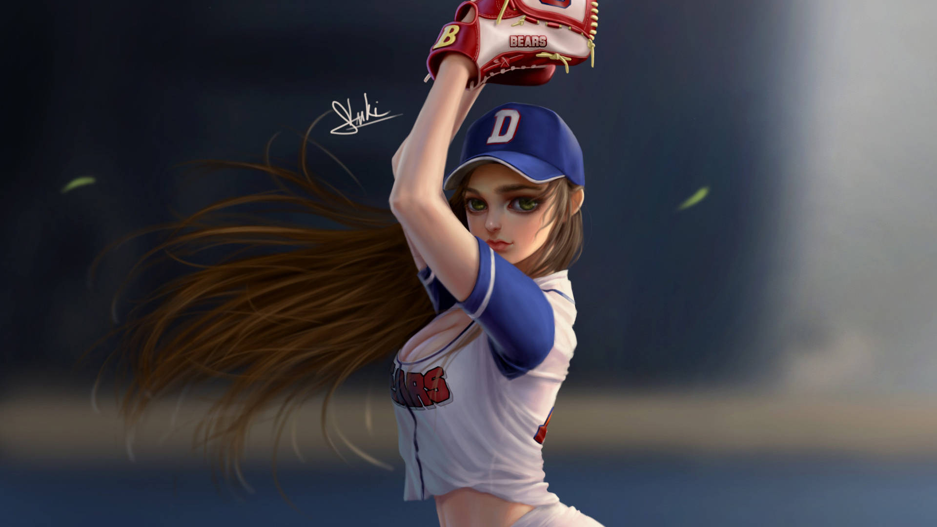 Download Cute Softball Anime Player Wallpaper