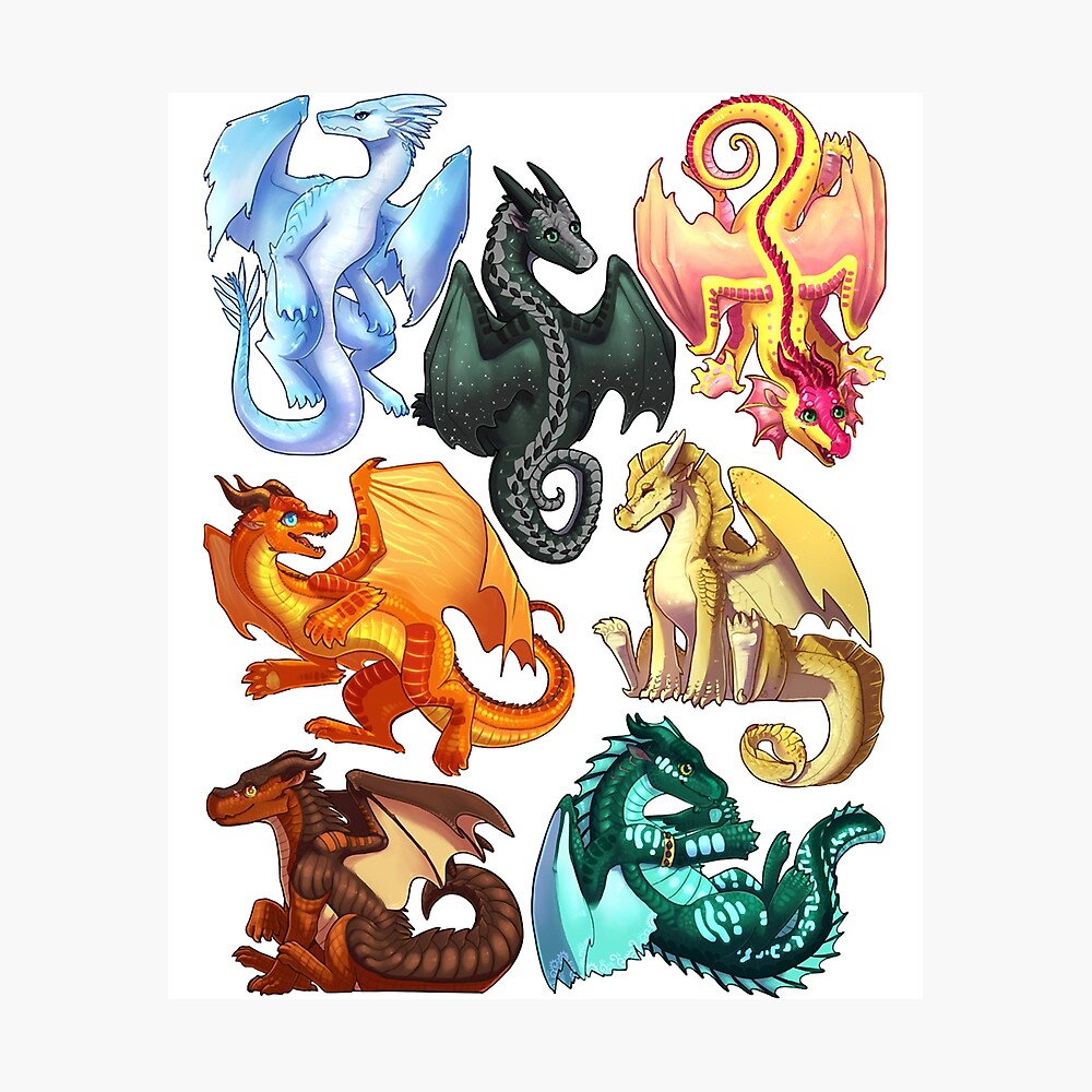 Wings of Fire Jade Winglet Dragonets Moonwatcher Winter Qibli Peril Turtle Umber Kinkajou Funny Poster