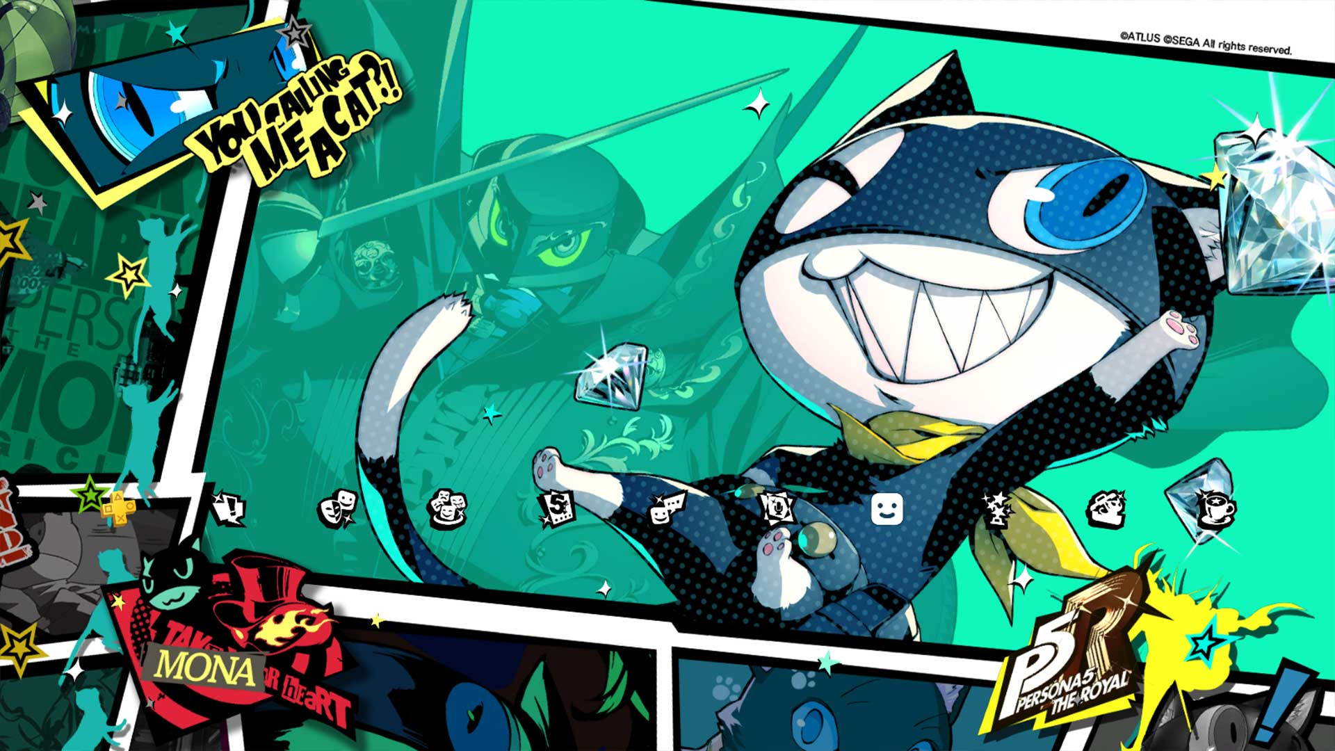 Persona Central image of the Persona 5 Royal themes for Joker, Ryuji, Ann, and Morgana from the Japanese version of the game