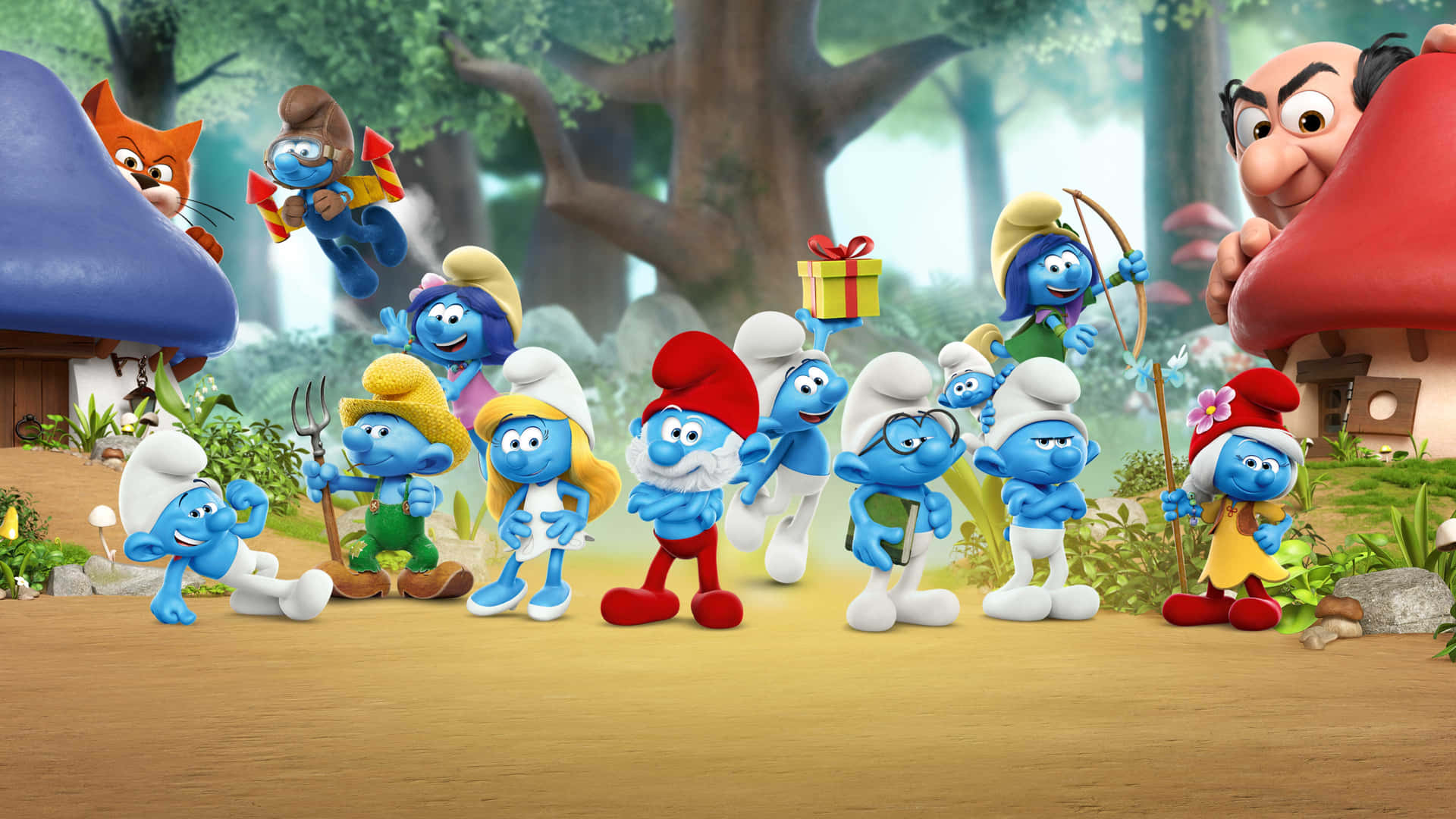 Download Smurf Under Mushroom