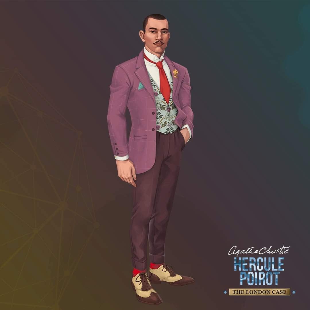 The character designs for Hercule Poirot and Arthur Hastings for the new game Hercule Poirot: The London Case coming out in one week