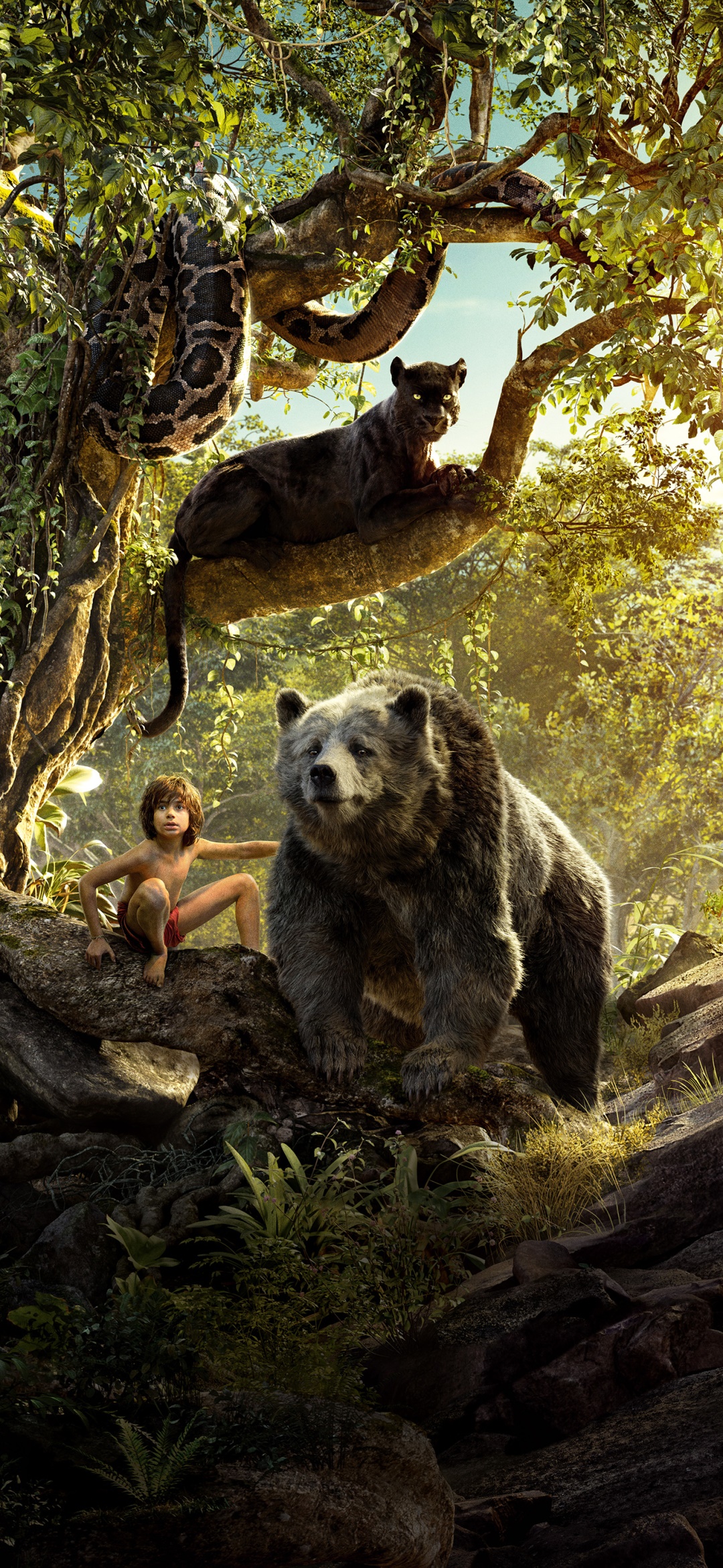 Junglebook Art Film 2016 Poster Nature iPhone 5s Wallpaper Download |  iPhone Wallpapers, iPad wallpapers One-s… | Jungle book, Jungle book 2016,  Jungle illustration