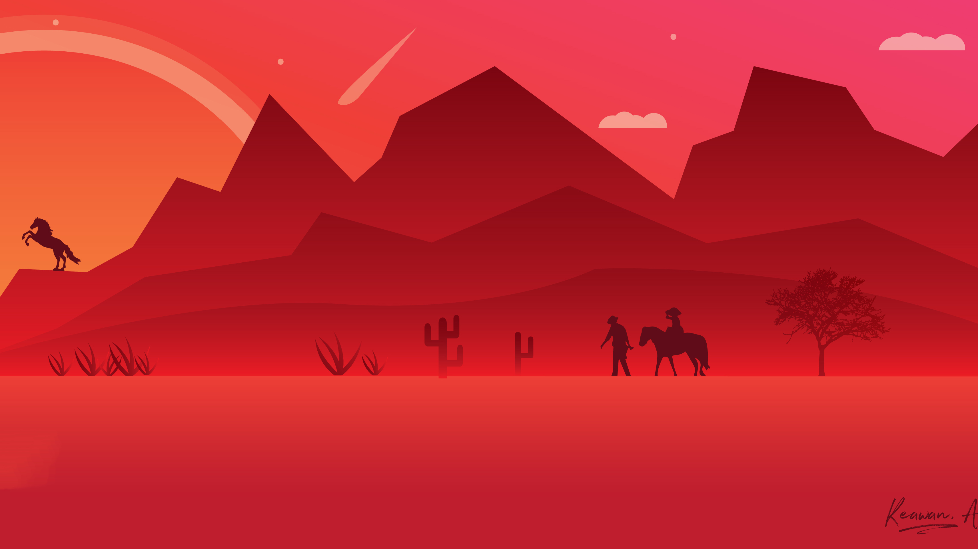 Wallpaper Red Dead Redemption 2, Red Dead Redemption, Rockstar Games, Red, Illustration, Background Free Image