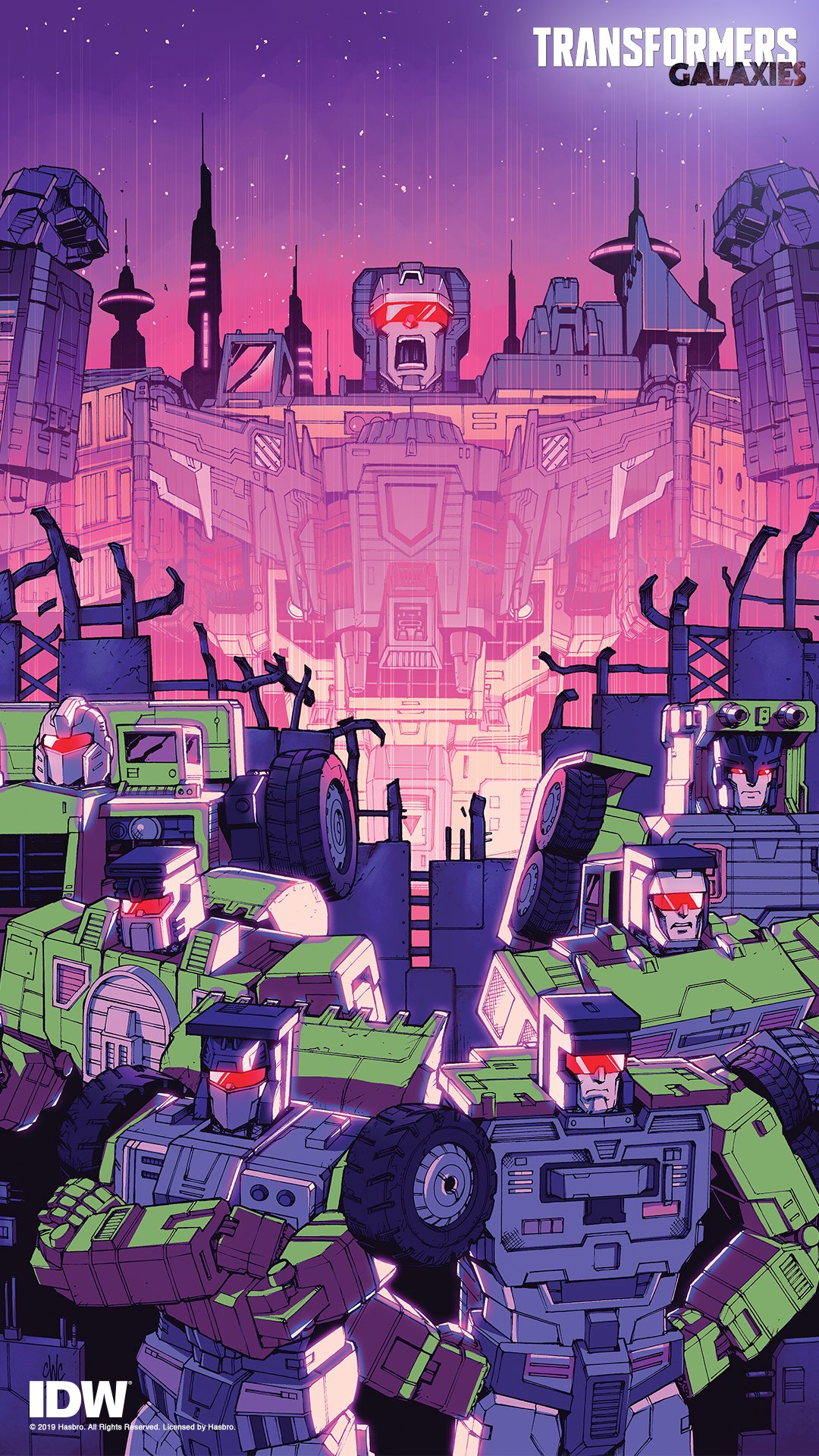 IDW Publishing built Cybertron's gleaming spires, but were erased from the planet's history. Where did the Constructicons go. and what are they planning? Get ready for TRANSFORMERS: GALAXIES with