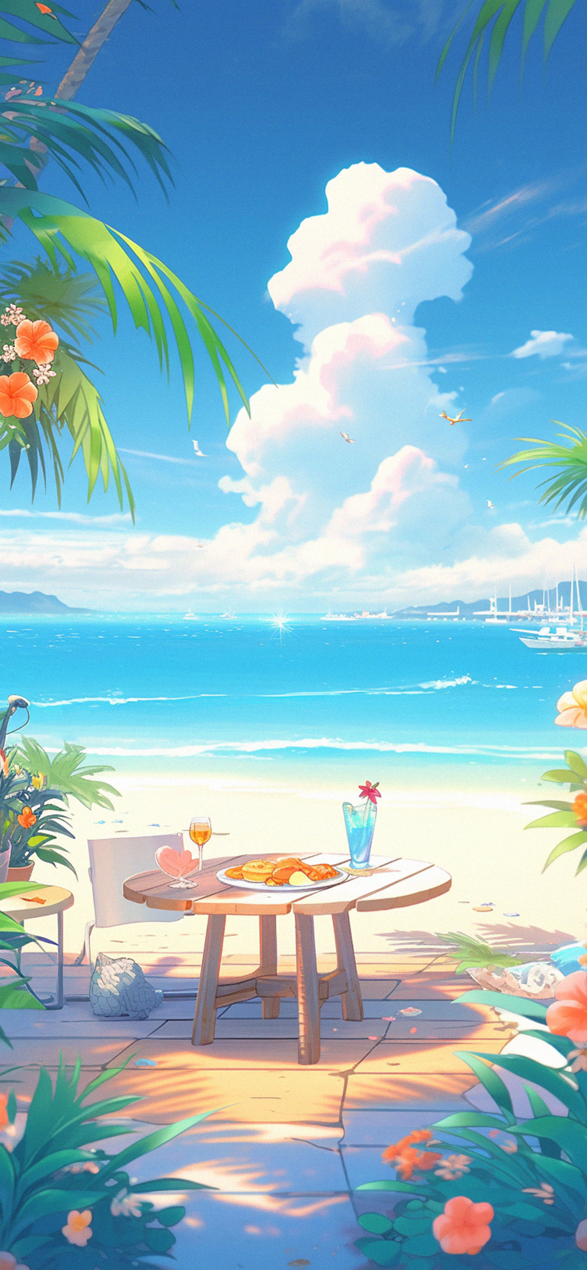 Lunch on the Summer Beach Wallpaper