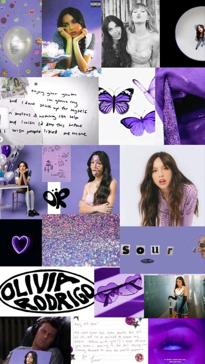 Olivia Rodrigo In Hsmtmts. Purple aesthetic, Olivia, Music collage