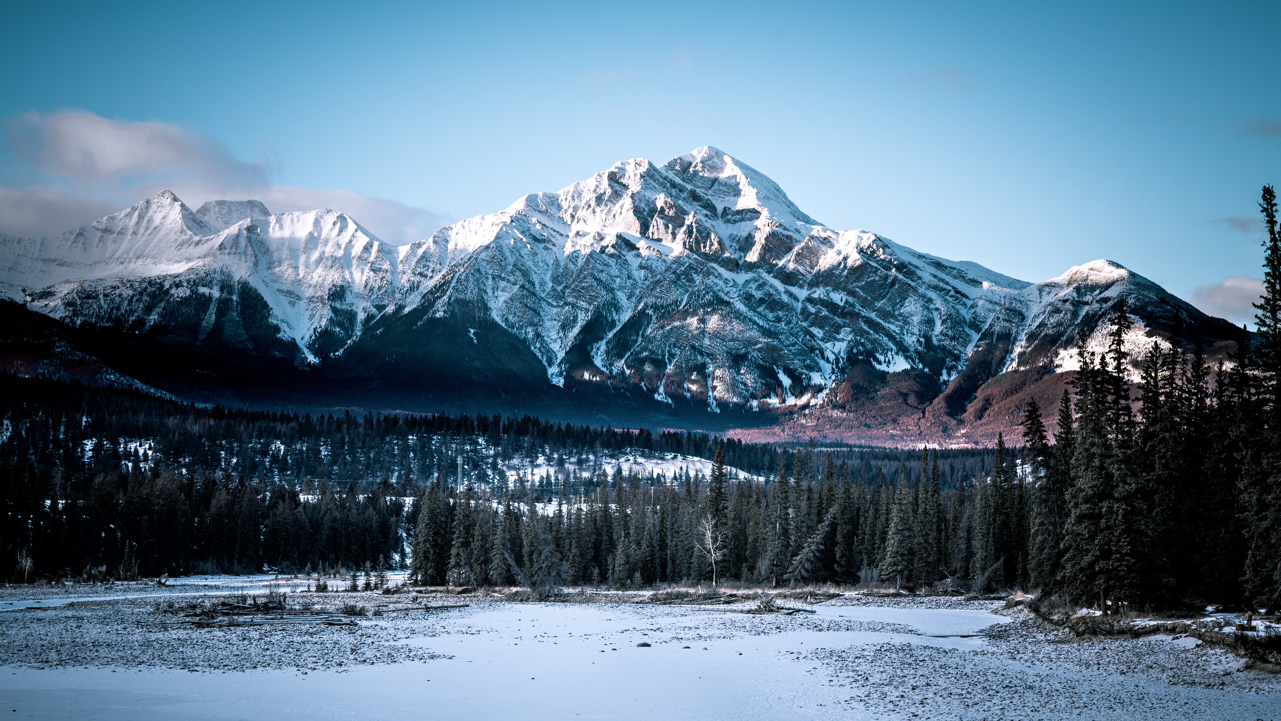 Jasper National Park Wallpaper 4K, 8K, Alberta, Canada, Winter