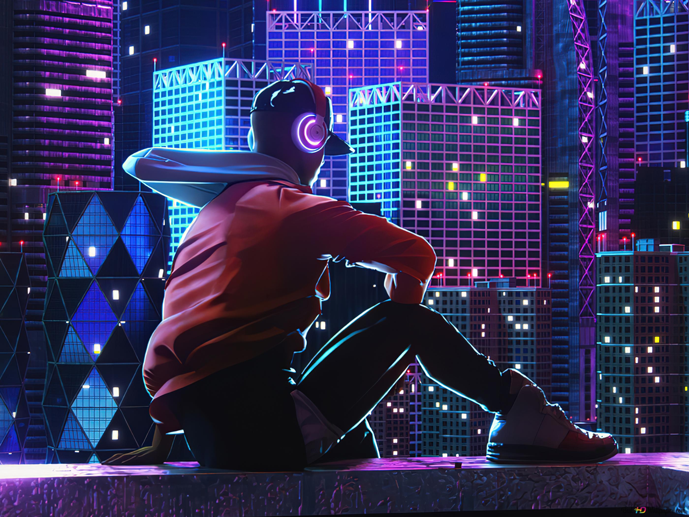 Guy listening music alone 4K wallpaper download