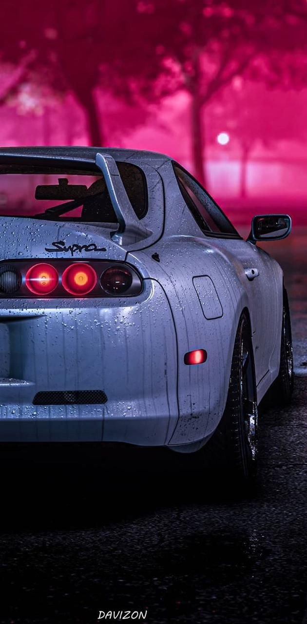 White Supra Car Effect Wallpaper Download