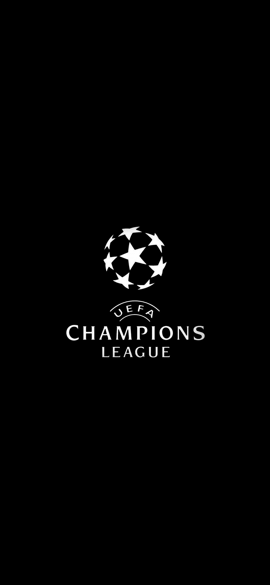 iPhone X wallpaper. champions league europe logo soccer art illustration dark bw