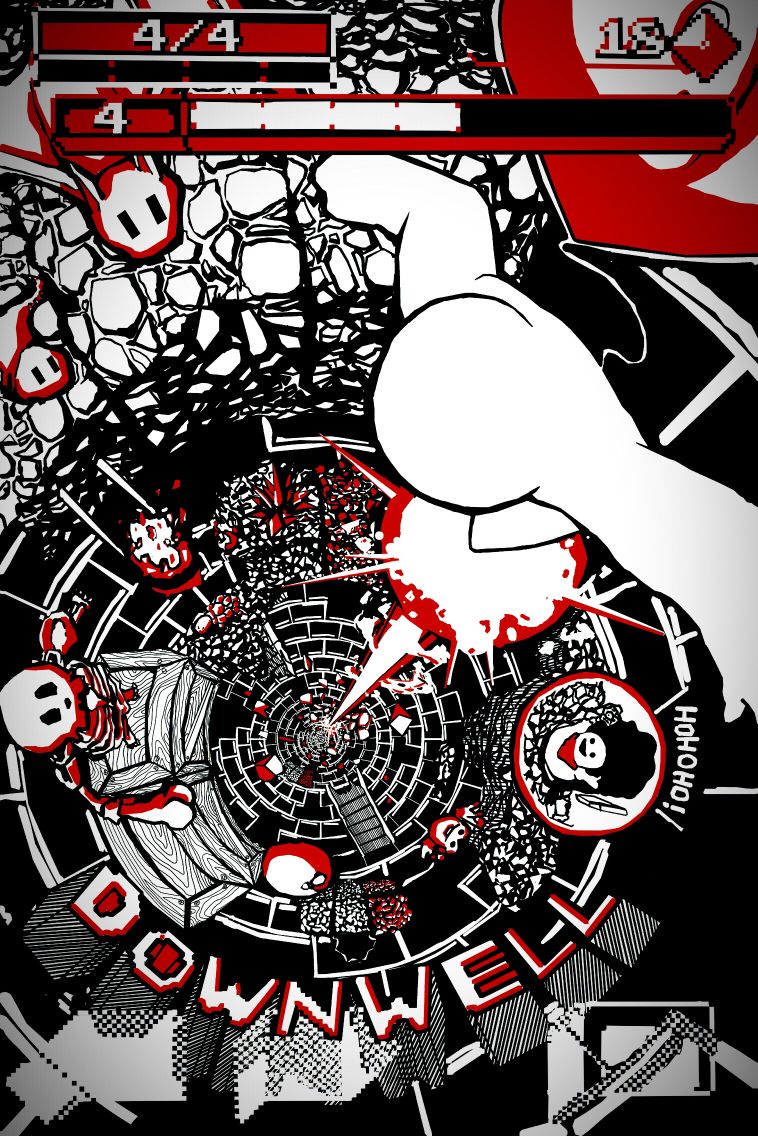 DOWNWELL improved. Pixel art, Trippy wallpaper, Game art