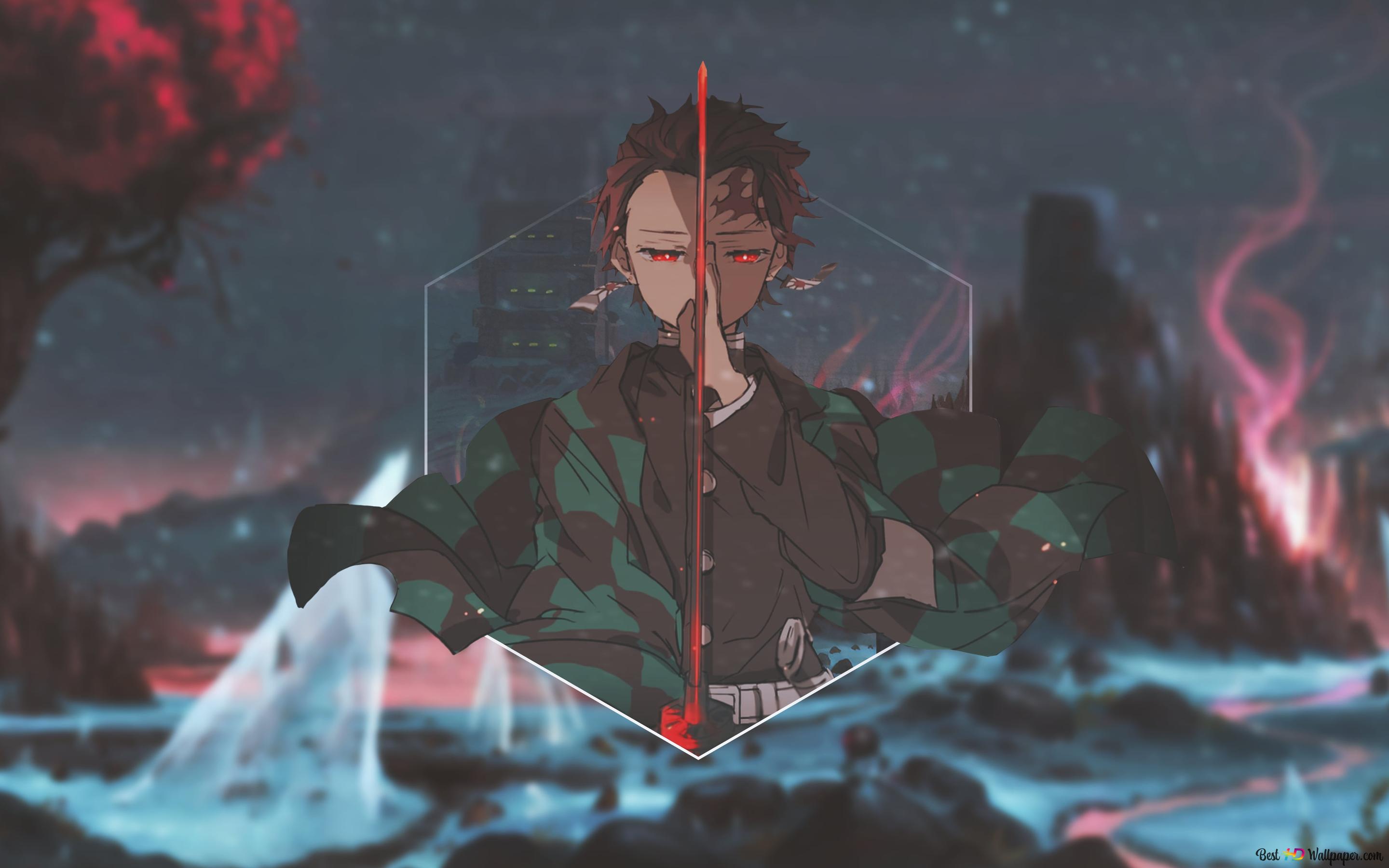 Dark Tinjiro demon slayer 2K wallpaper download