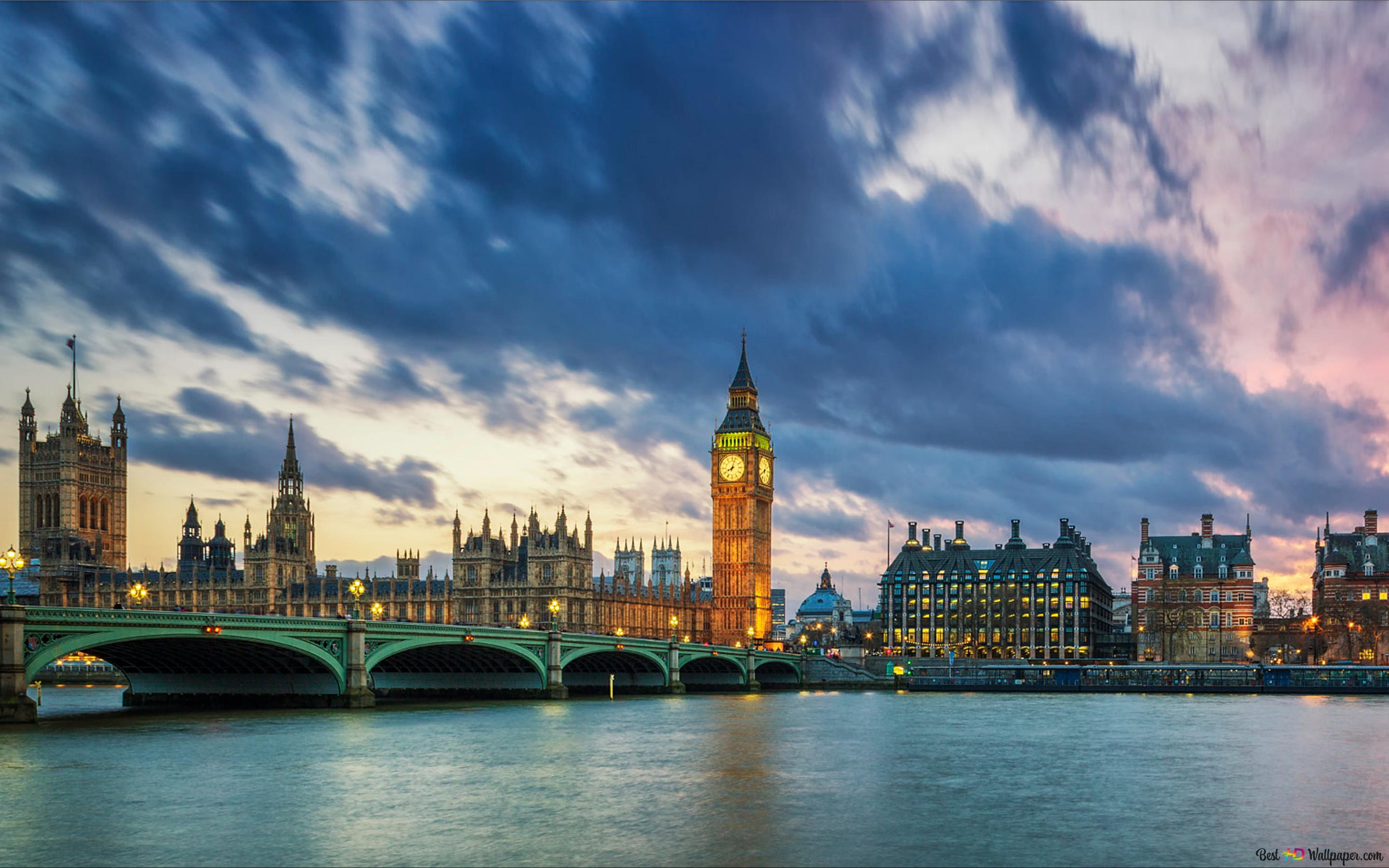 Big Ben In London At Sunset 4K wallpaper download