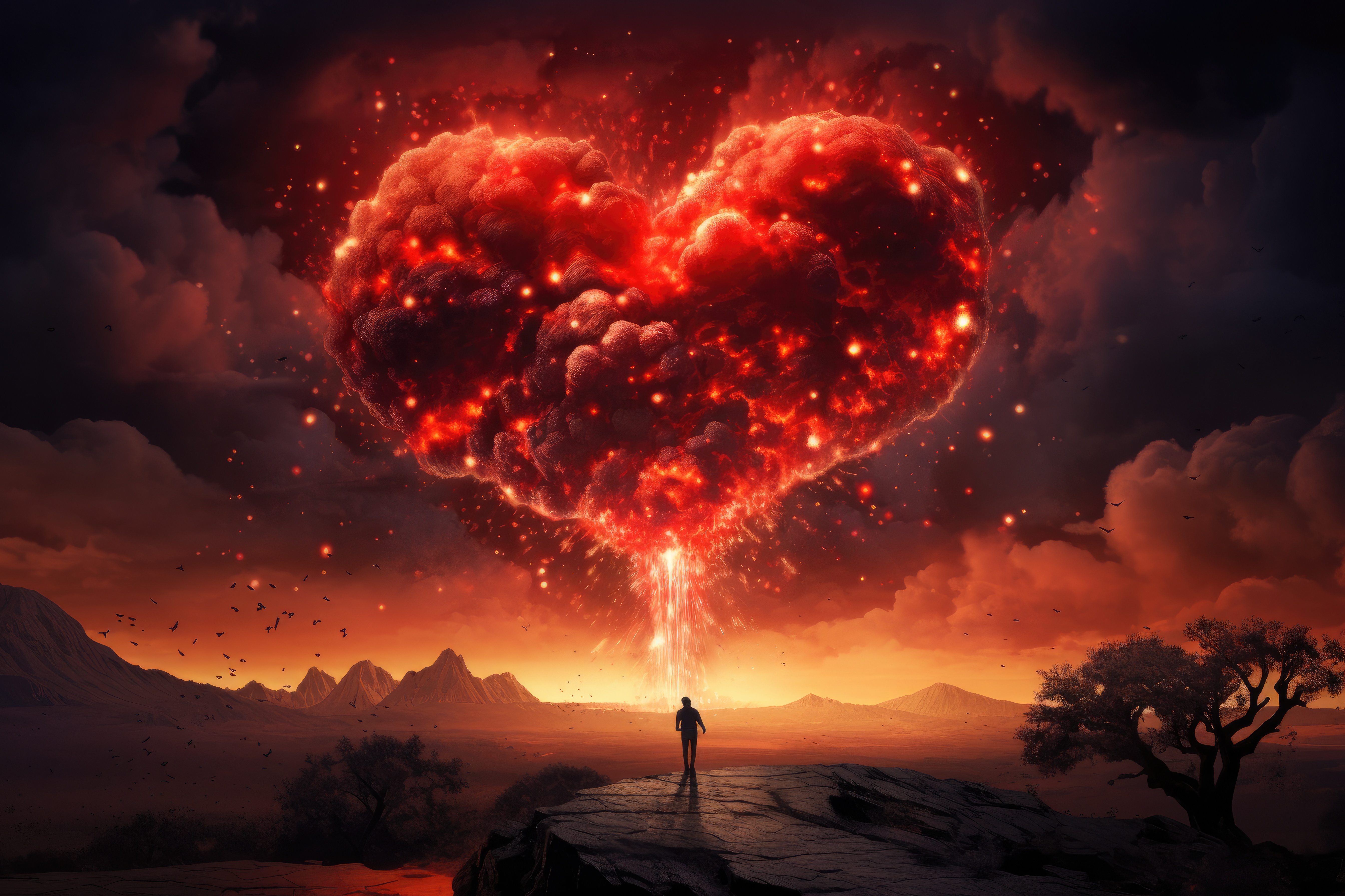 Heated Love Explosion Red Heart Free