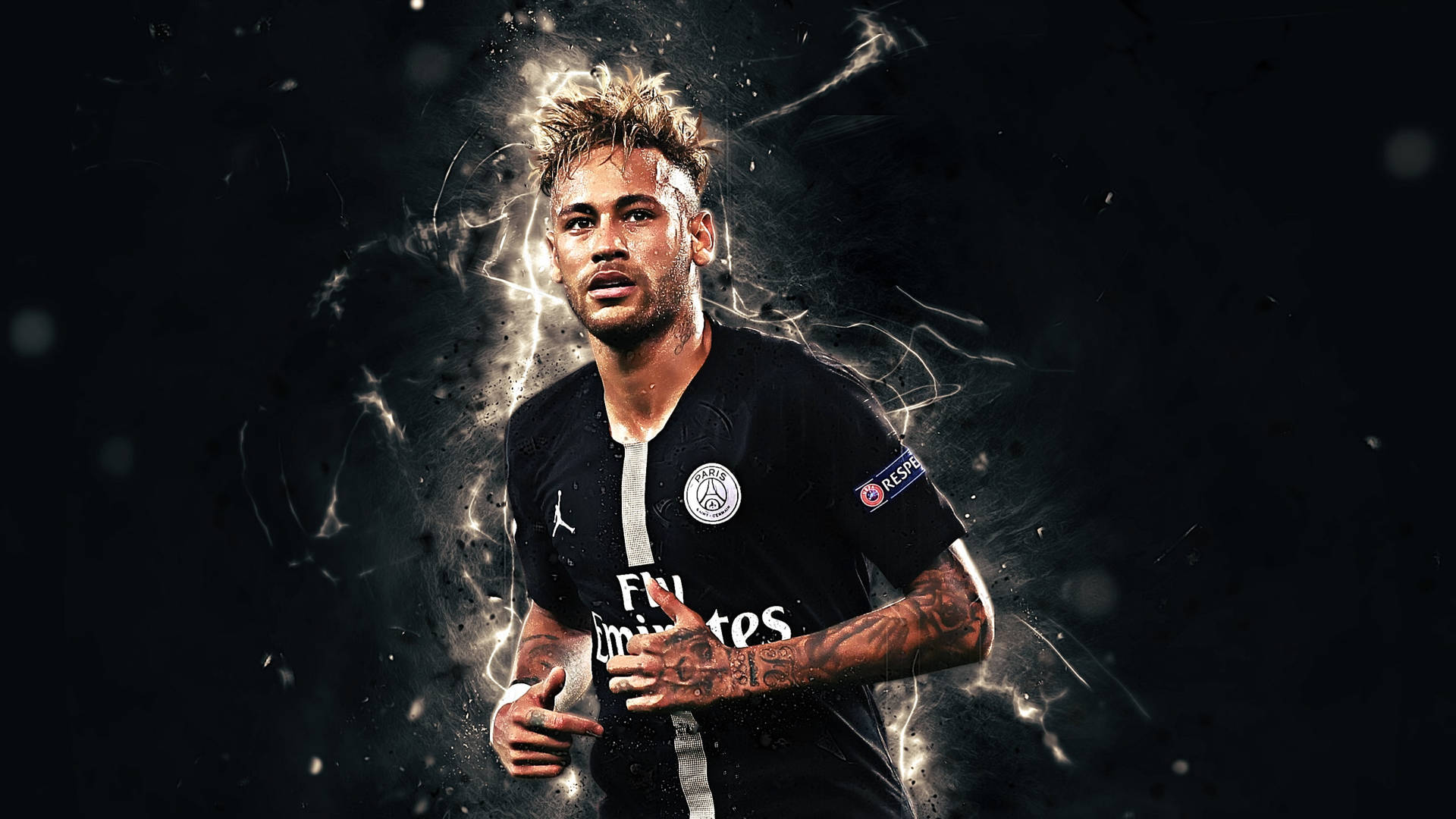 Download Neymar 4K Black Edit Wallpaper