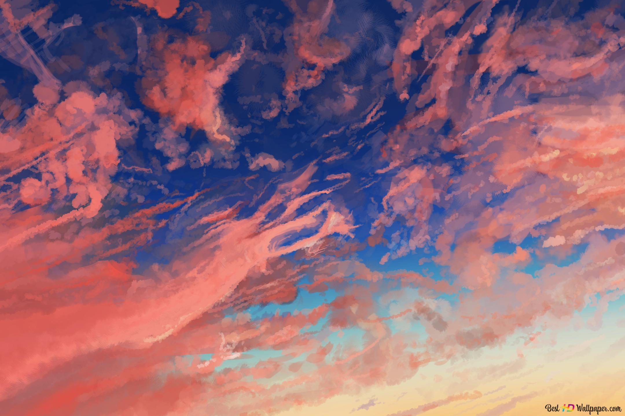 Cloud Sky Anime 4K wallpaper download