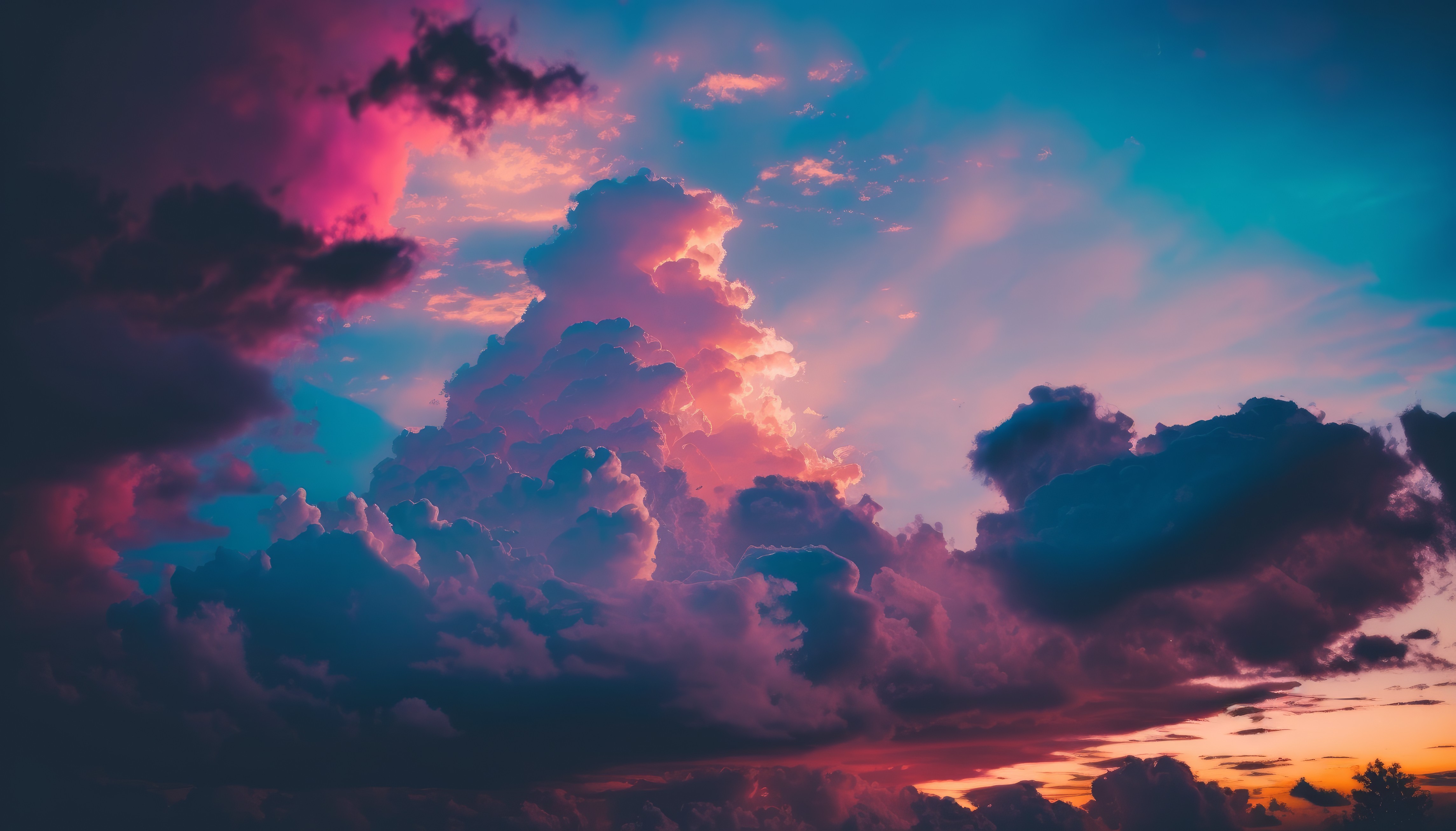 Wallpaper, ai art, clouds, colorful, sky 4579x2616