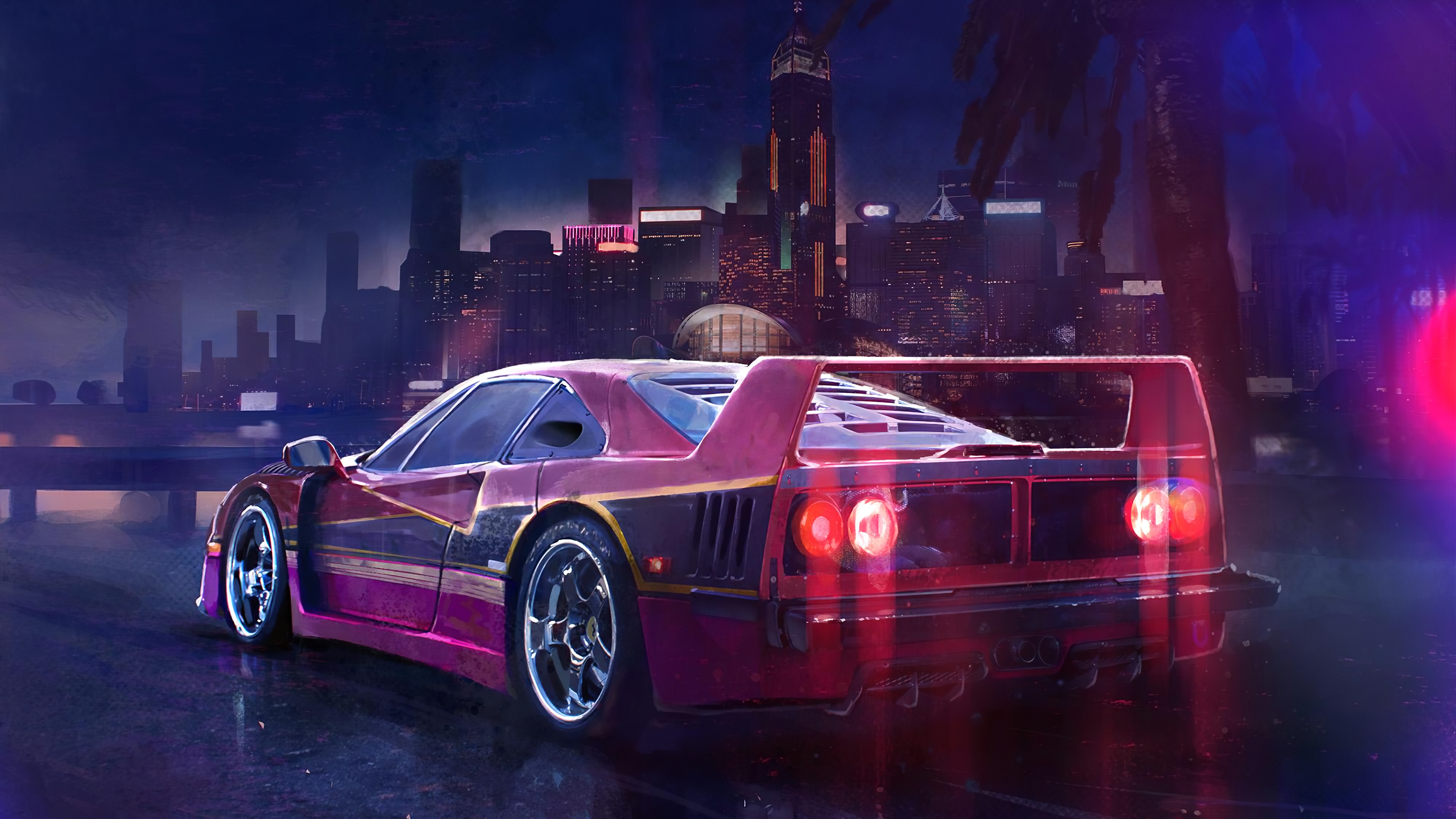 Wallpaper 4k Car In Storm 4k Wallpaper
