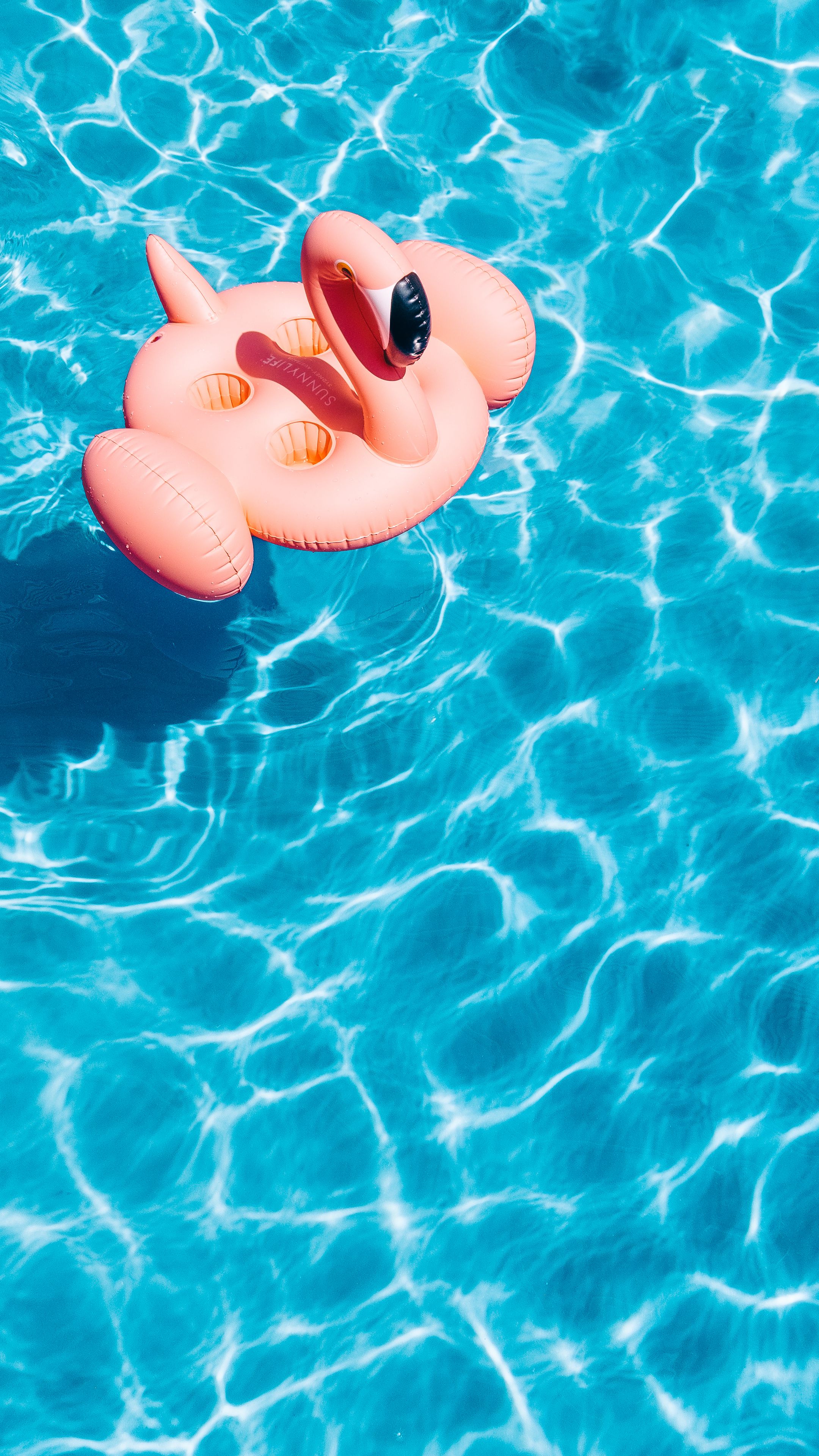 Download wallpaper 2160x3840 pool, water, flamingo, summer samsung galaxy s4, s5, note, sony xperia z, z1, z2, z3, htc one, lenovo vibe HD background