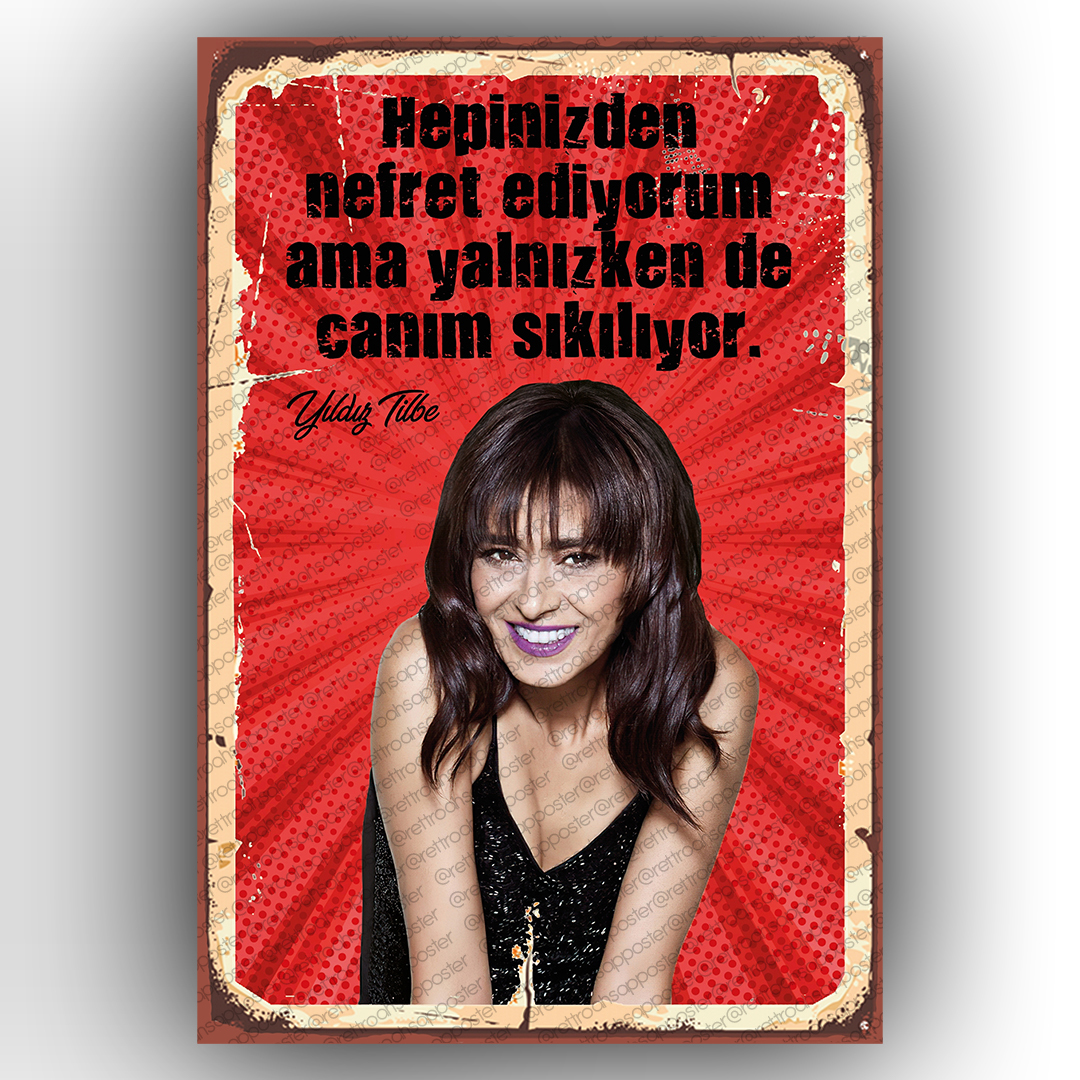 Yıldız Tilbe Ahşap Retro Poster Ahşap Poster
